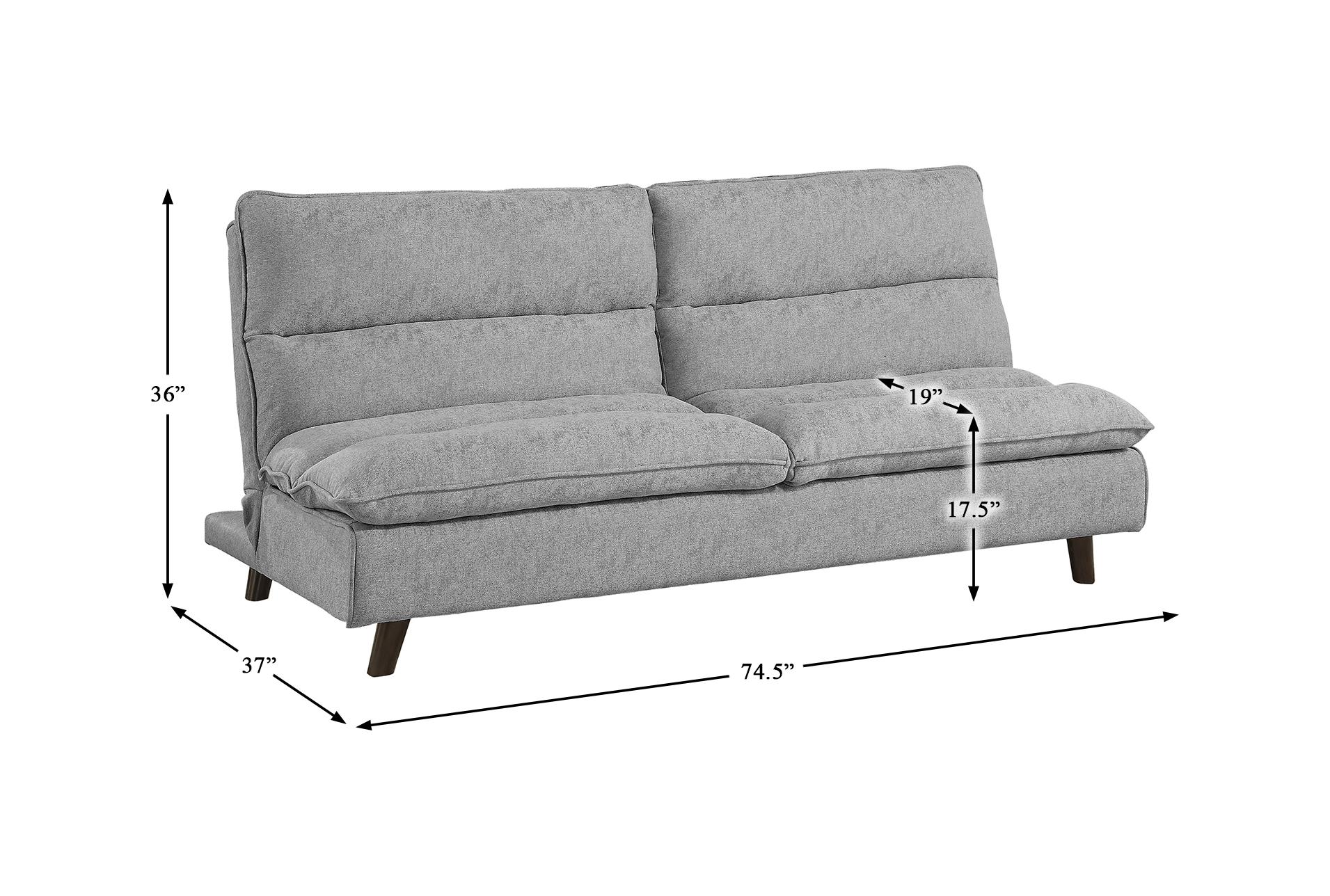 discus light grey fabric 74" convertible futon sleeper sofa bed 12 discus light grey fabric 74" convertible futon sleeper sofa bed