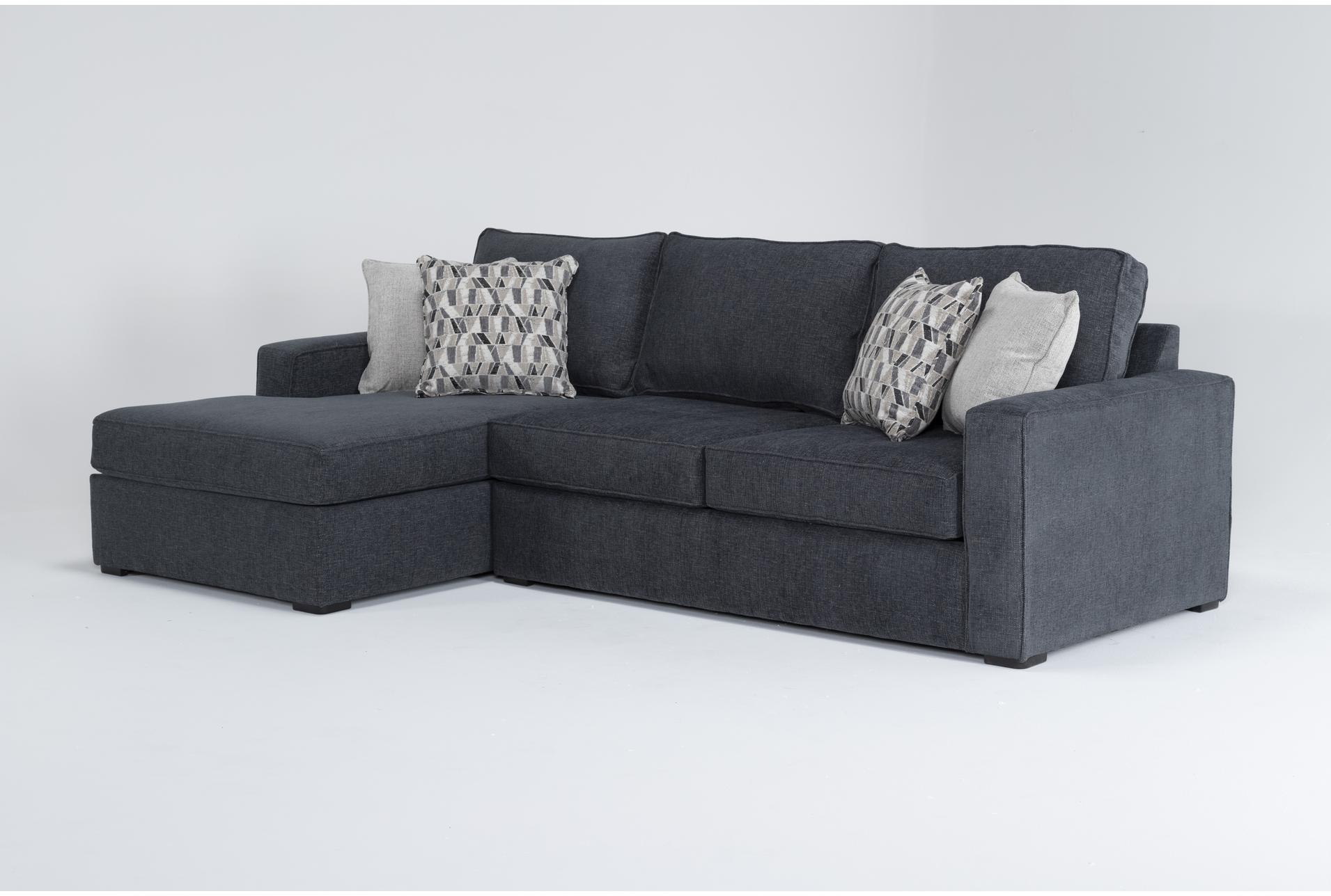 monterey twilight blue grey fabric 107" 2 piece modular full memory foam sleeper sectional with left arm facing chaise | track arms 1 monterey twilight blue grey fabric 107" 2 piece modular full memory foam sleeper sectional with left arm facing chaise | track arms