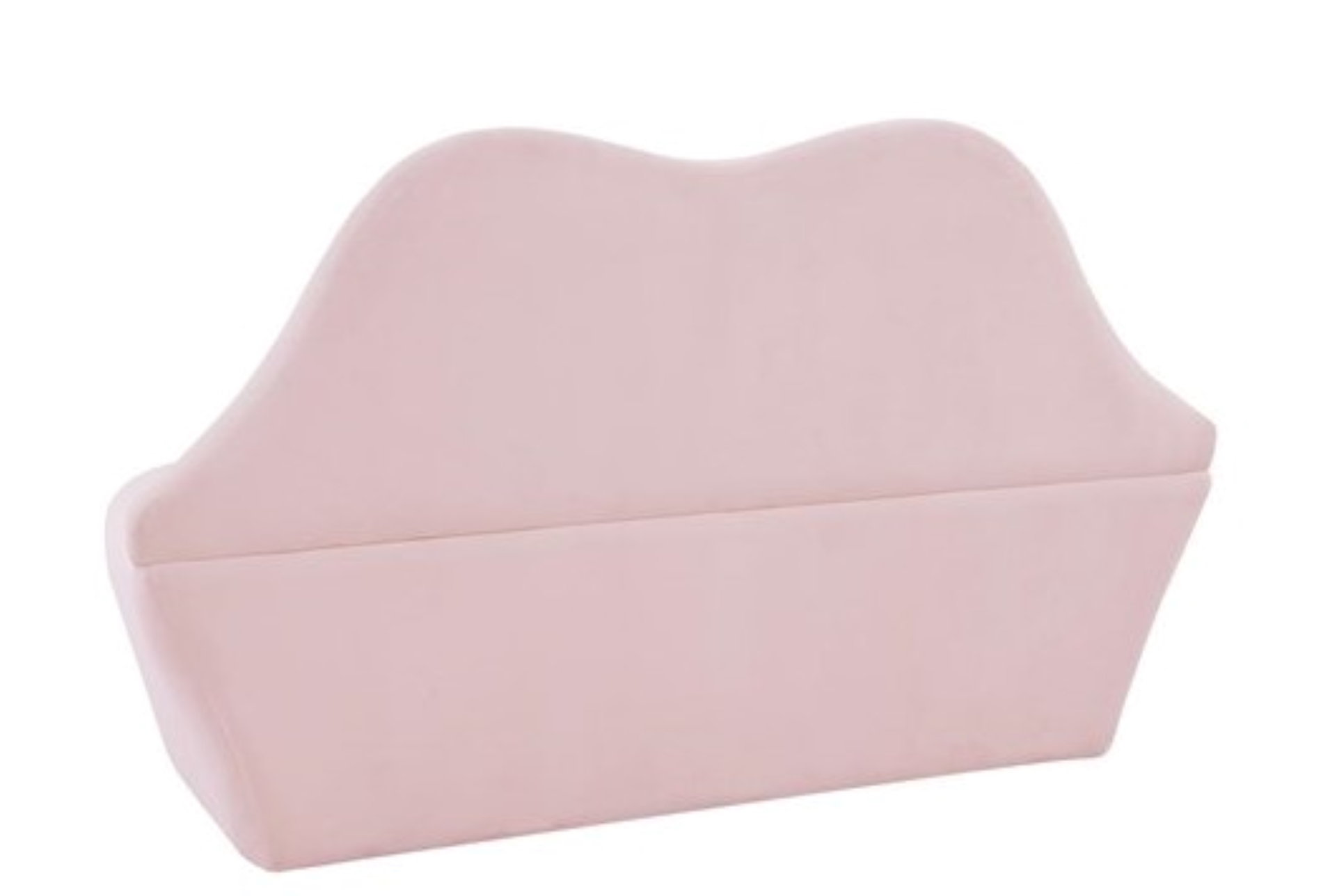 pucker pink blush velvet fabric settee | curved 7 pucker pink blush velvet fabric settee | curved
