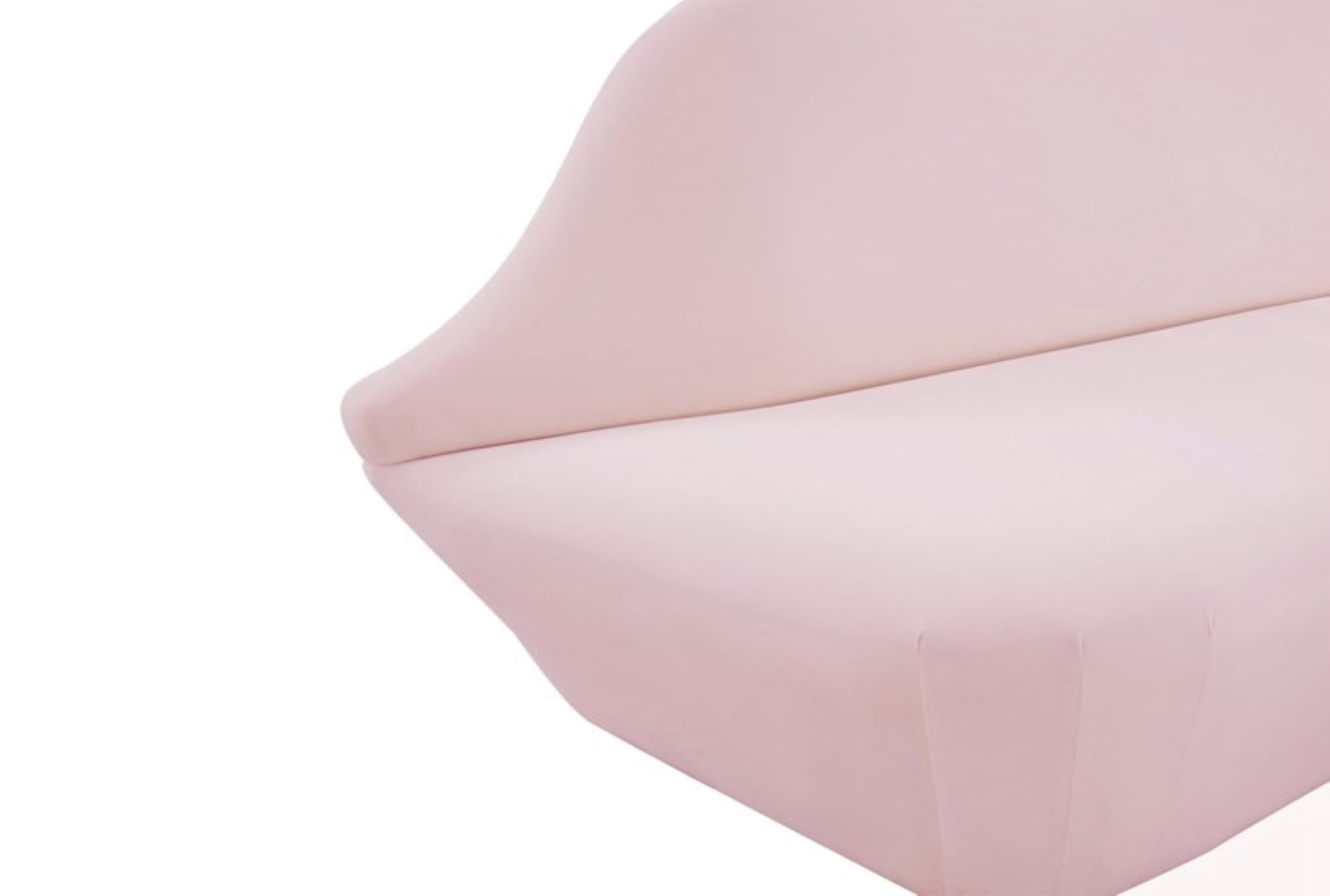 pucker pink blush velvet fabric settee | curved 8 pucker pink blush velvet fabric settee | curved