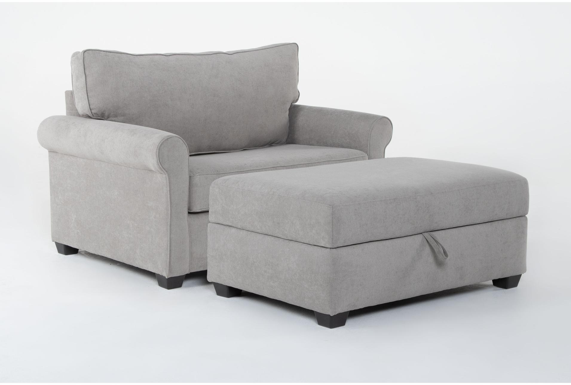 athos vintage grey fabric 56" twin memory foam arm chair sleeper and large storage ottoman | reading | solid | with arms 1 athos vintage grey fabric 56" twin memory foam arm chair sleeper and large storage ottoman | reading | solid | with arms