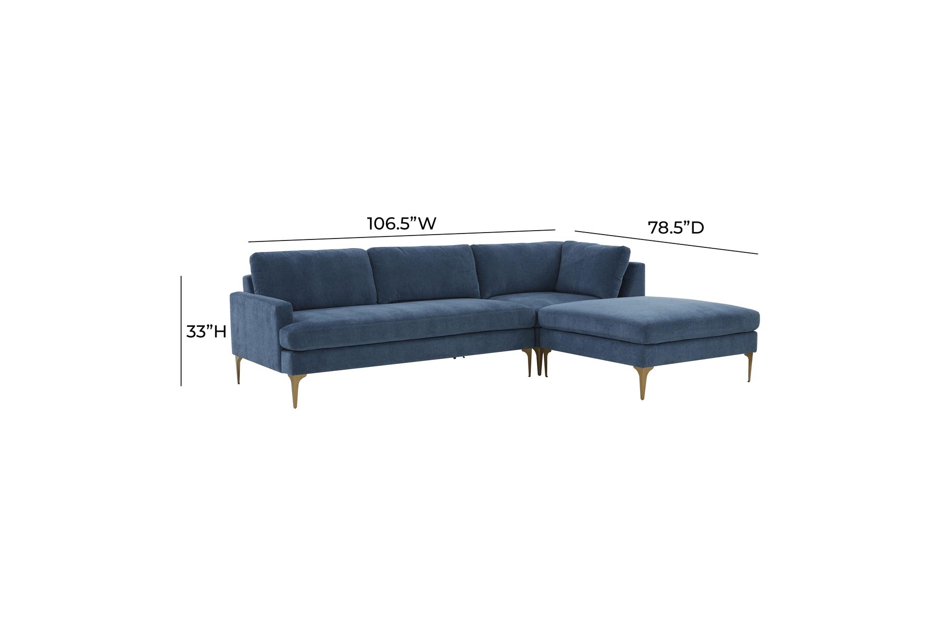 serena blue velvet fabric 3 piece right arm facing chaise sectional | modular 10 serena blue velvet fabric 3 piece right arm facing chaise sectional | modular