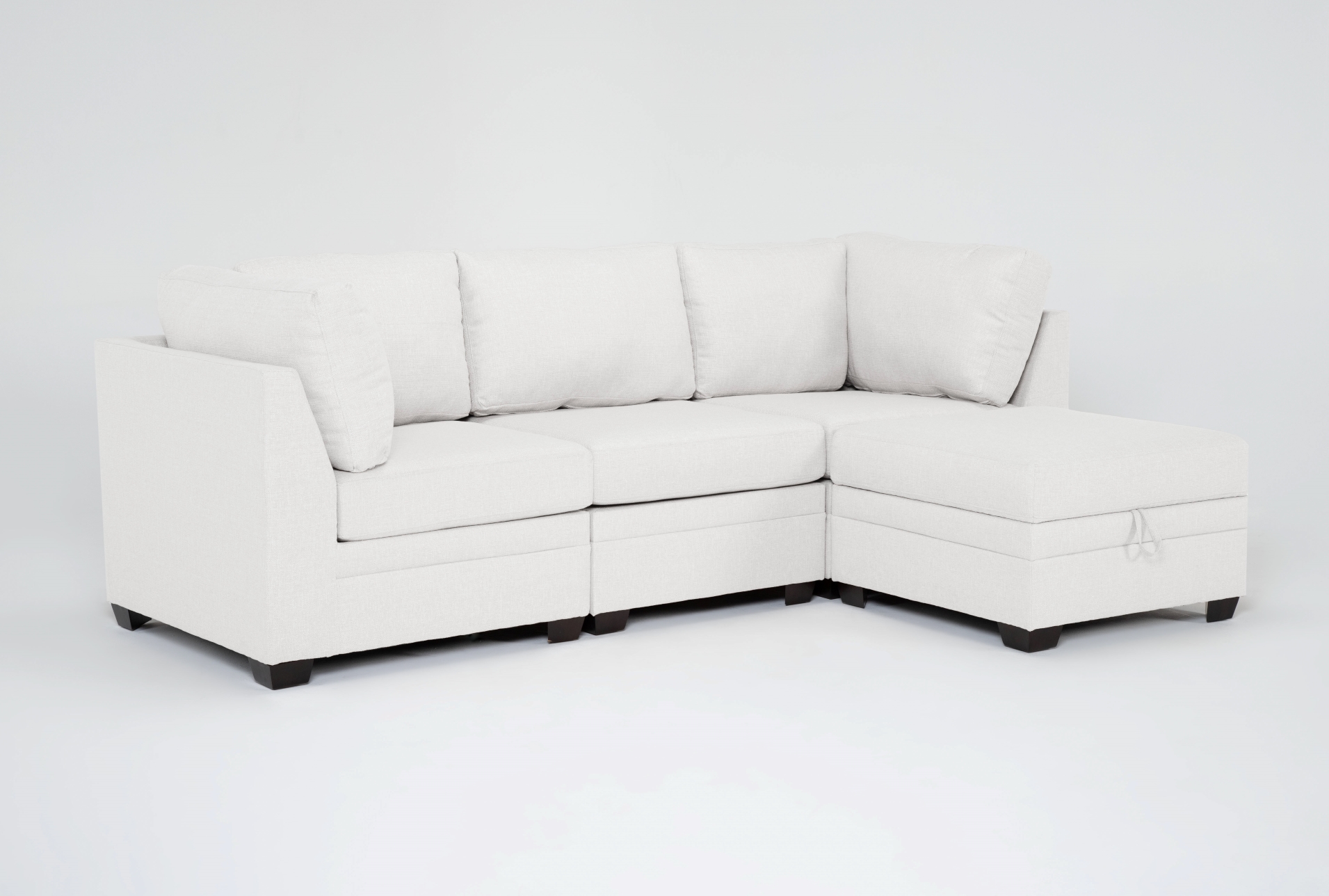 solimar sand white fabric 4 piece modular sofa & storage ottoman 1 solimar sand white fabric 4 piece modular sofa & storage ottoman