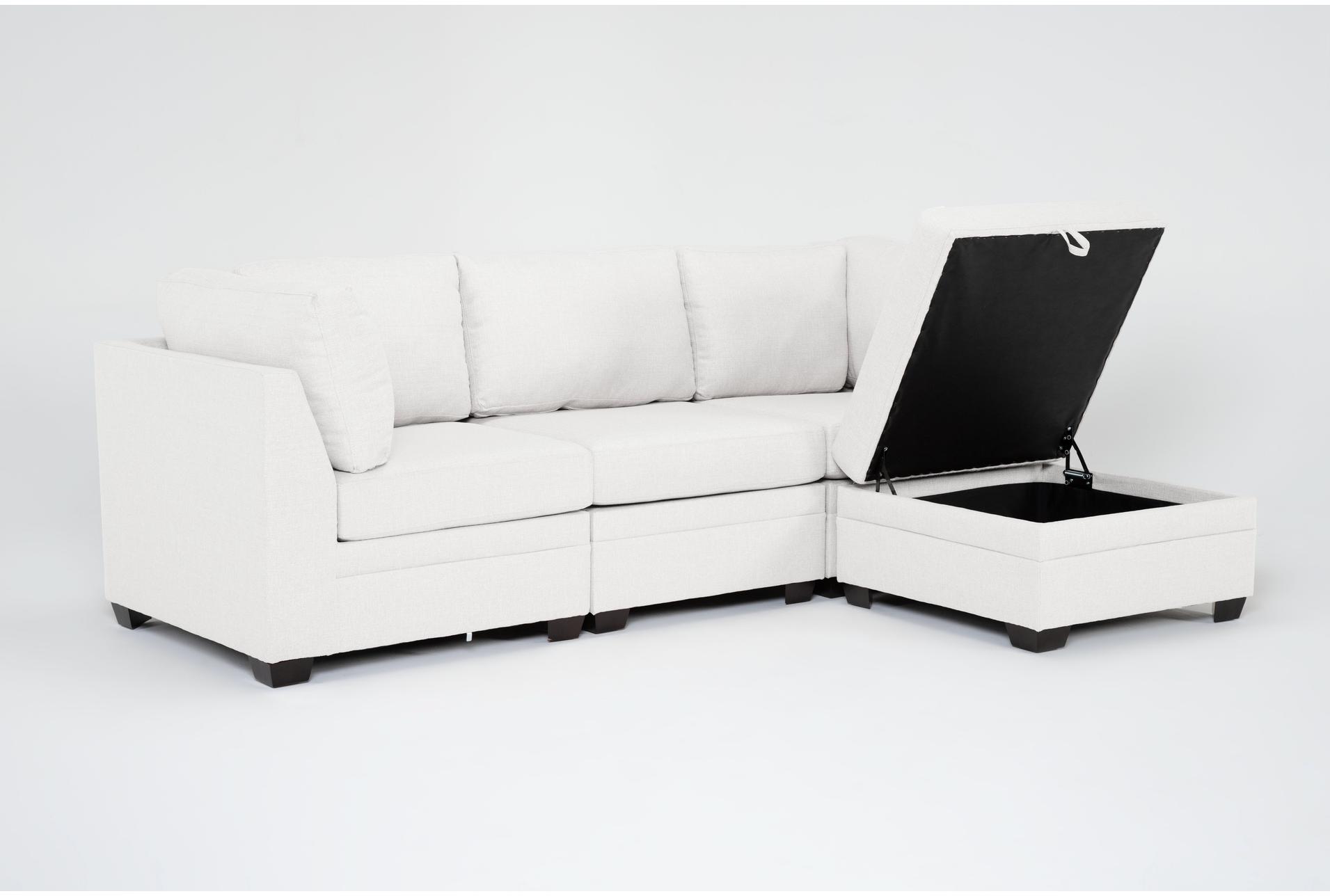 solimar sand white fabric 4 piece modular sofa & storage ottoman 7 solimar sand white fabric 4 piece modular sofa & storage ottoman