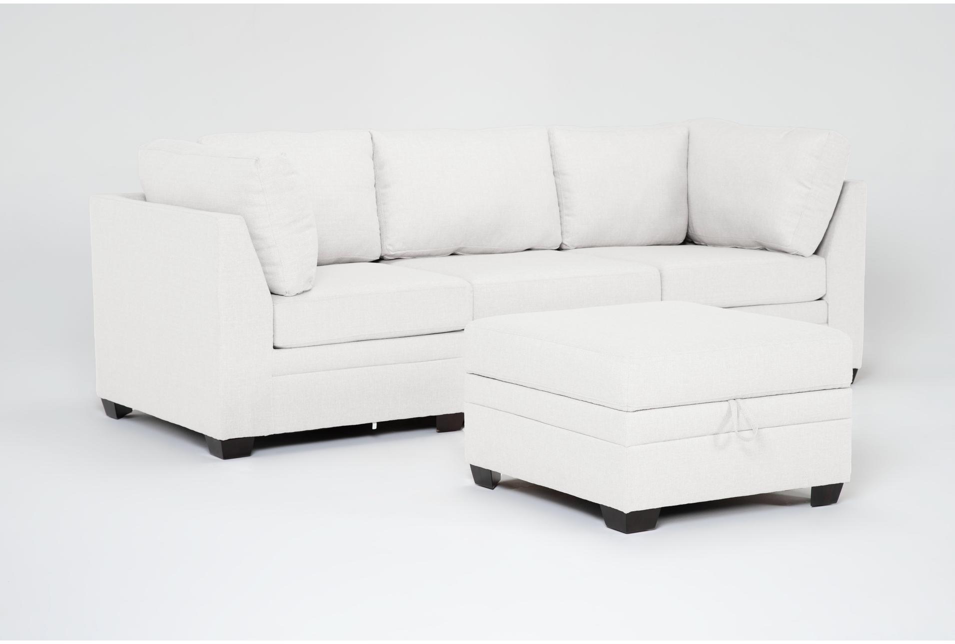 solimar sand white fabric 4 piece modular sofa & storage ottoman 8 solimar sand white fabric 4 piece modular sofa & storage ottoman