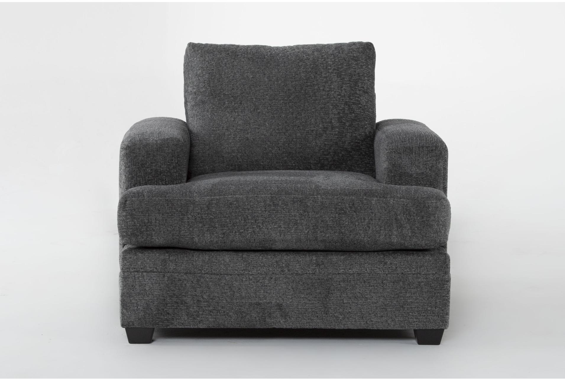 zoeller charcoal grey fabric oversized arm chair