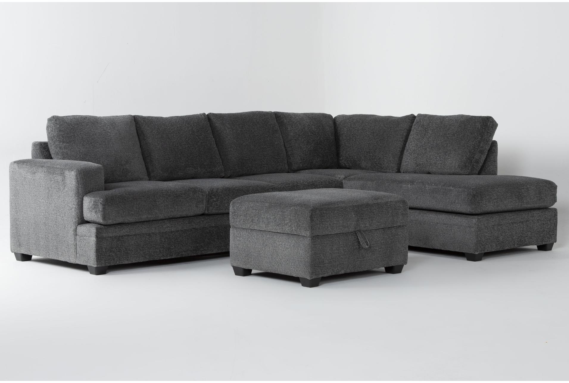 zoeller charcoal grey fabric 2 piece l-shaped sectional with left arm facing sleeper sofa bed with memory foam mattress + right arm facing corner chaise & ottoman 1 zoeller charcoal grey fabric 2 piece l-shaped sectional with left arm facing sleeper sofa bed with memory foam mattress + right arm facing corner chaise & ottoman