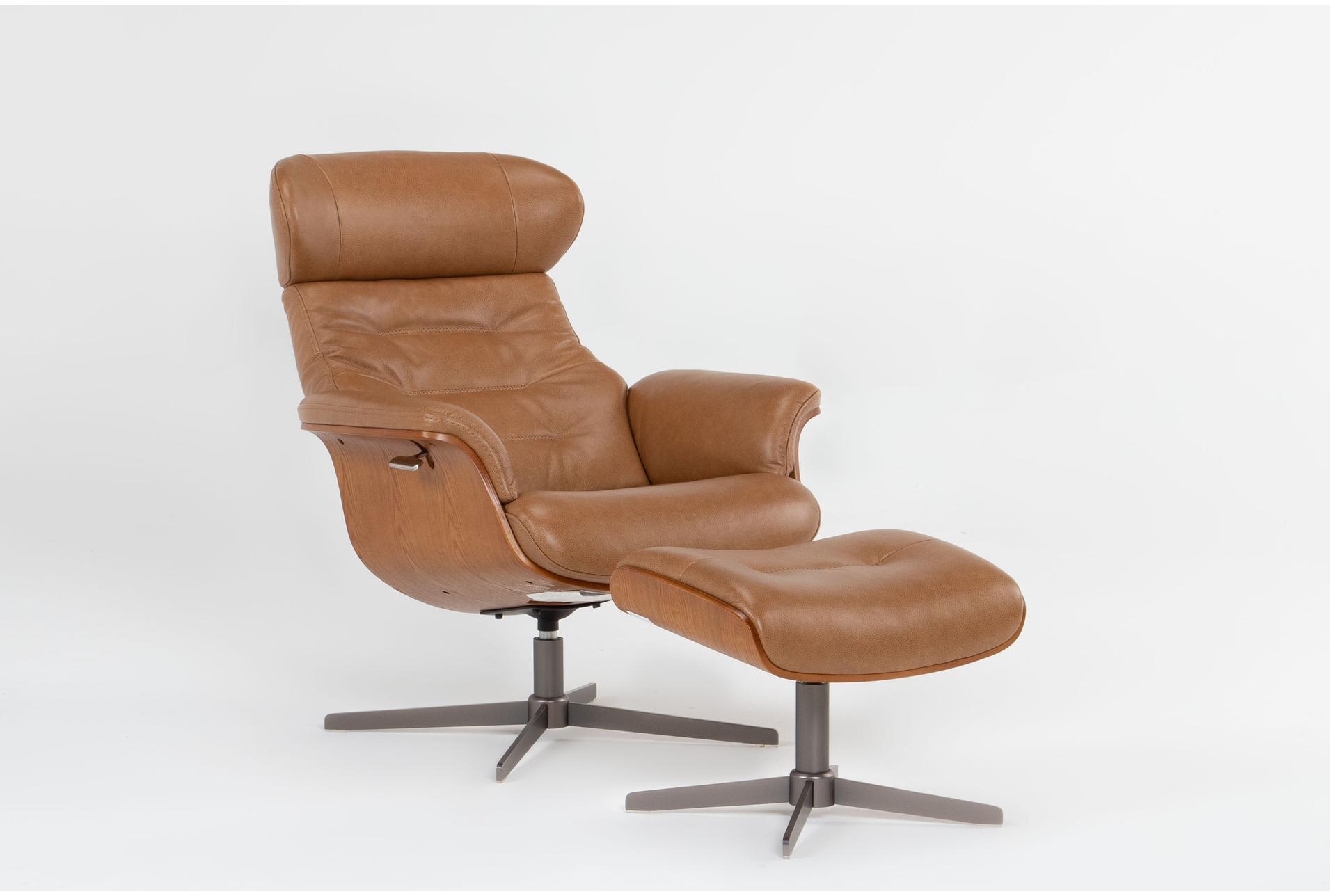 amala saddle brown leather reclining swivel arm chair with adjustable headrest & ottoman | solid | adjustable headrests 1 amala saddle brown leather reclining swivel arm chair with adjustable headrest & ottoman | solid | adjustable headrests