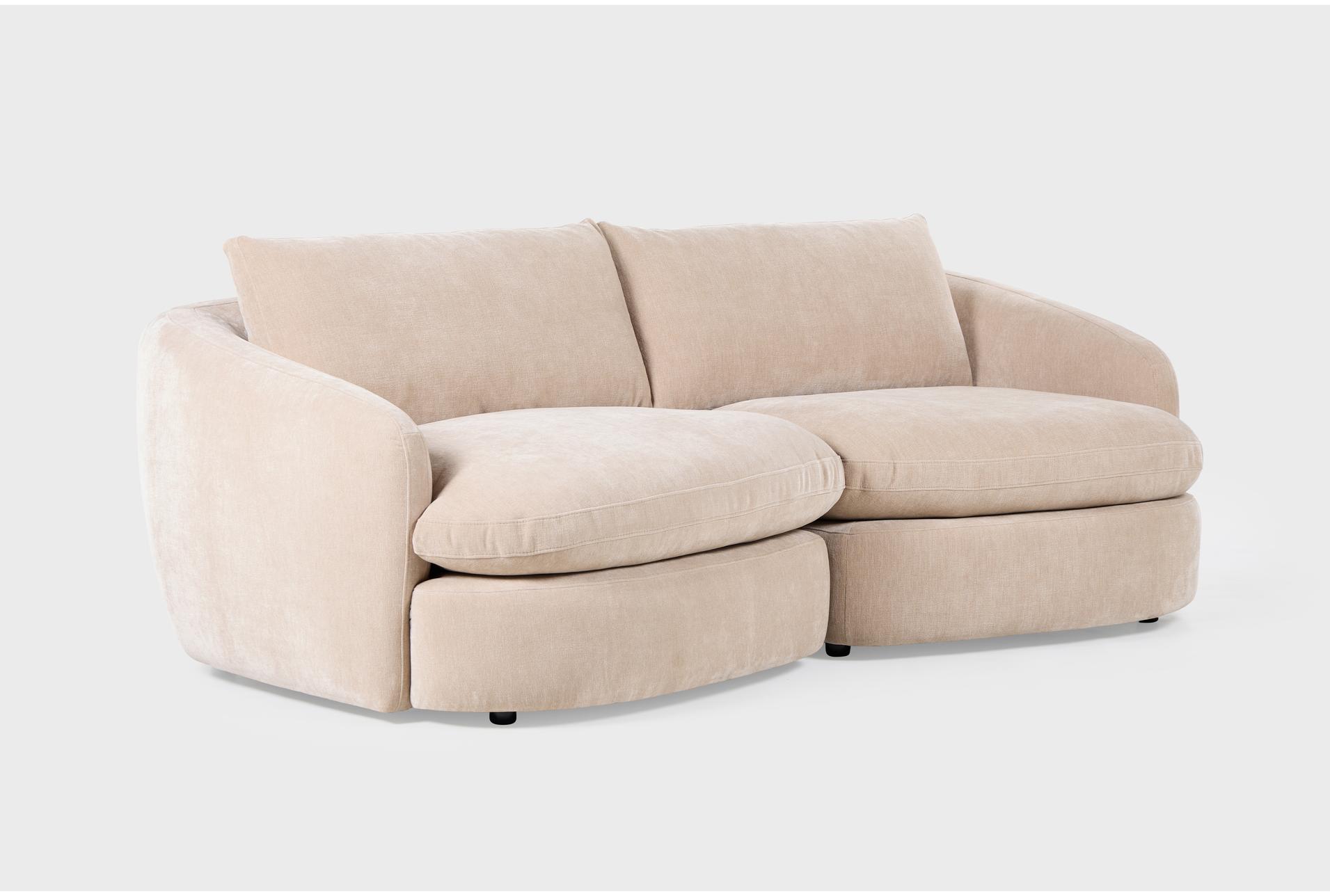 kendall 98" sand beige fabric cloud-like 2 piece curved modular loveseat 20 kendall 98" sand beige fabric cloud-like 2 piece curved modular loveseat