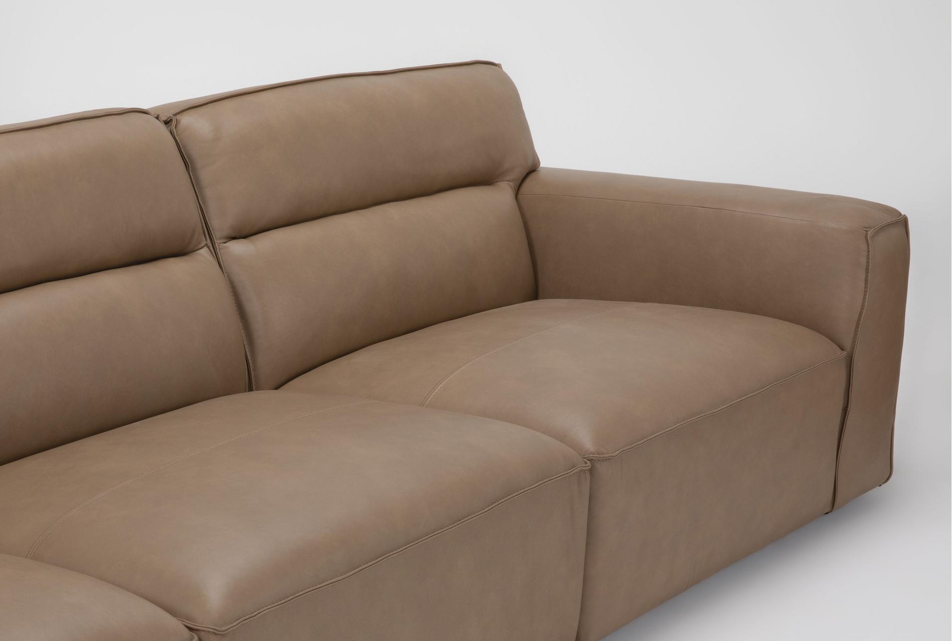 rhone 157" light brown beige leather 6 piece modular l-shaped sectional & ottoman set | reversible 8 rhone 157" light brown beige leather 6 piece modular l-shaped sectional & ottoman set | reversible