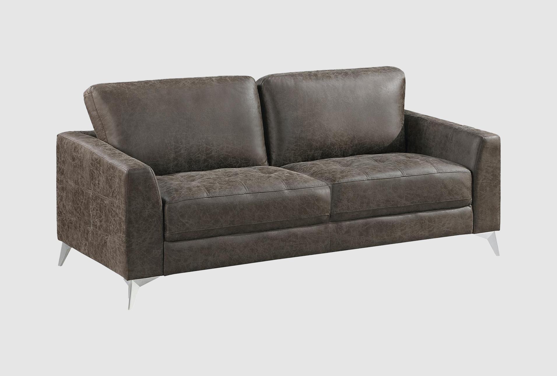 michah brown grey fabric 77" microfiber sofa | tufted | loose reversible back 1 michah brown grey fabric 77" microfiber sofa | tufted | loose reversible back