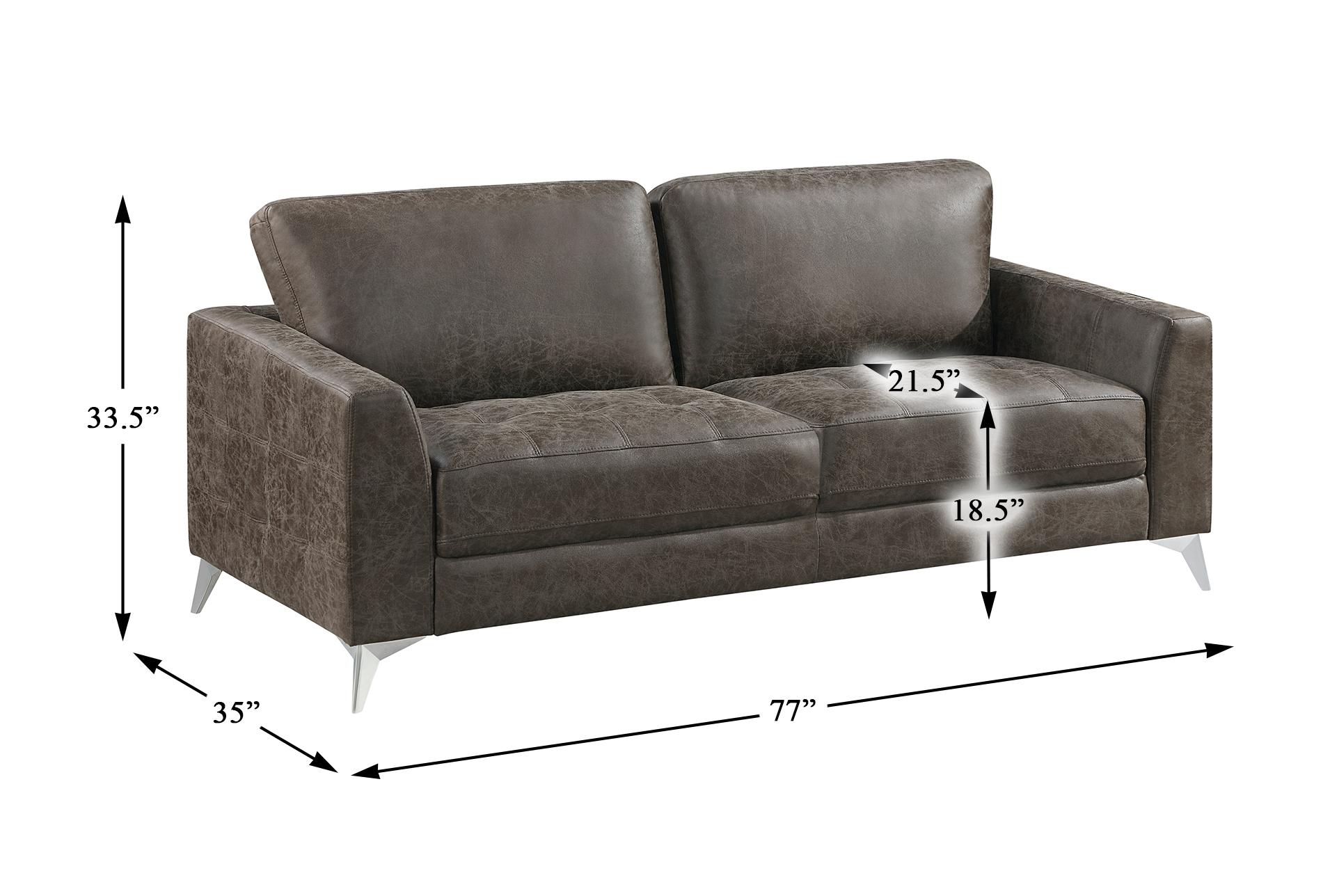 michah brown grey fabric 77" microfiber sofa | tufted | loose reversible back 12 michah brown grey fabric 77" microfiber sofa | tufted | loose reversible back