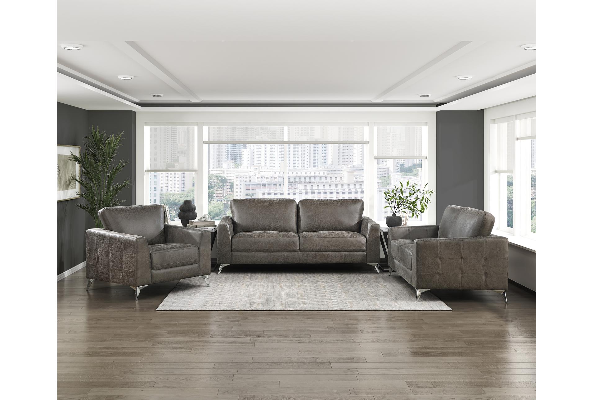 michah brown grey fabric 77" microfiber sofa | tufted | loose reversible back 16 michah brown grey fabric 77" microfiber sofa | tufted | loose reversible back