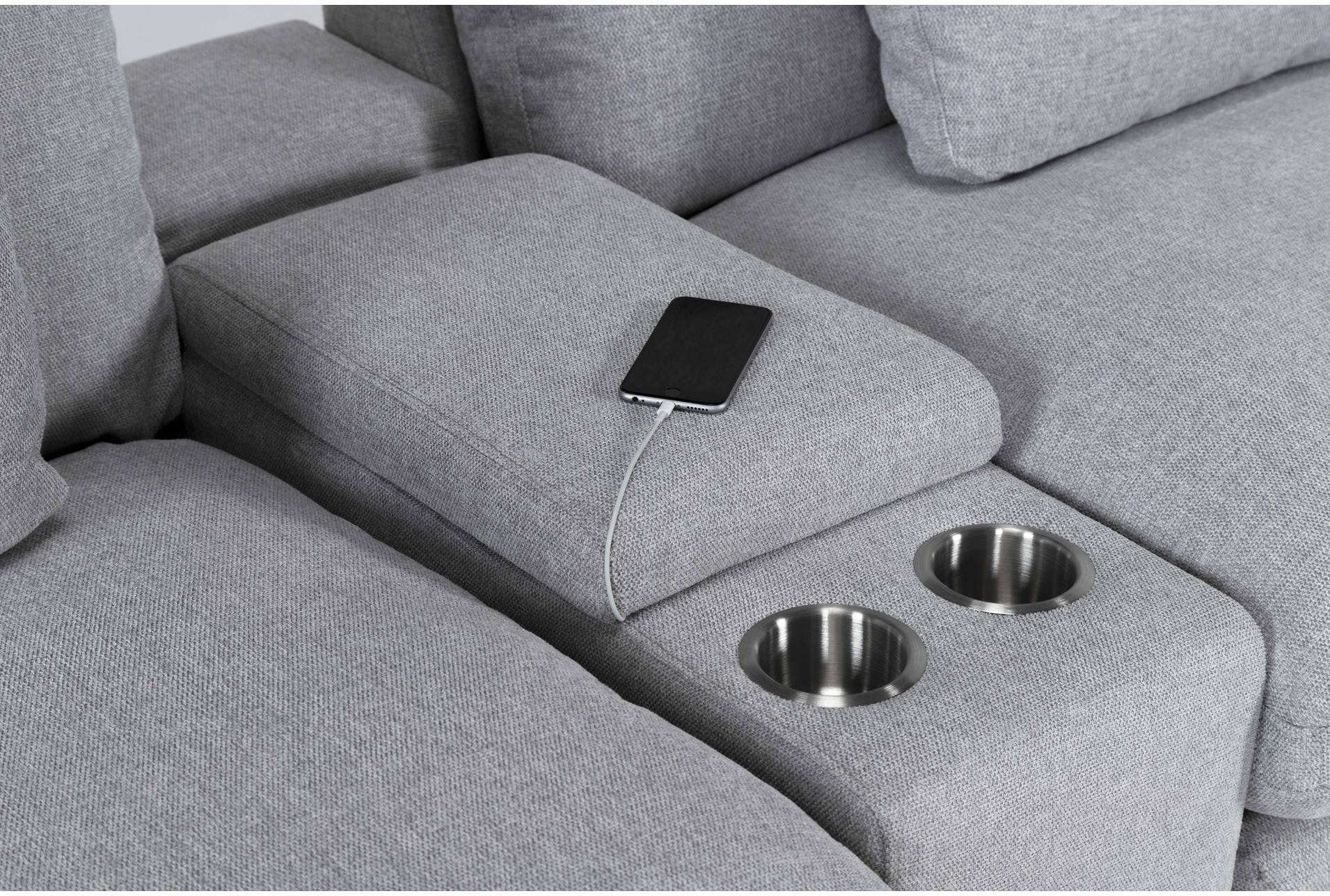 jolene silver grey 134" 6 piece l-shaped modular sectional with console storage cupholders usb & ottoman 12 jolene silver grey 134" 6 piece l-shaped modular sectional with console storage cupholders usb & ottoman