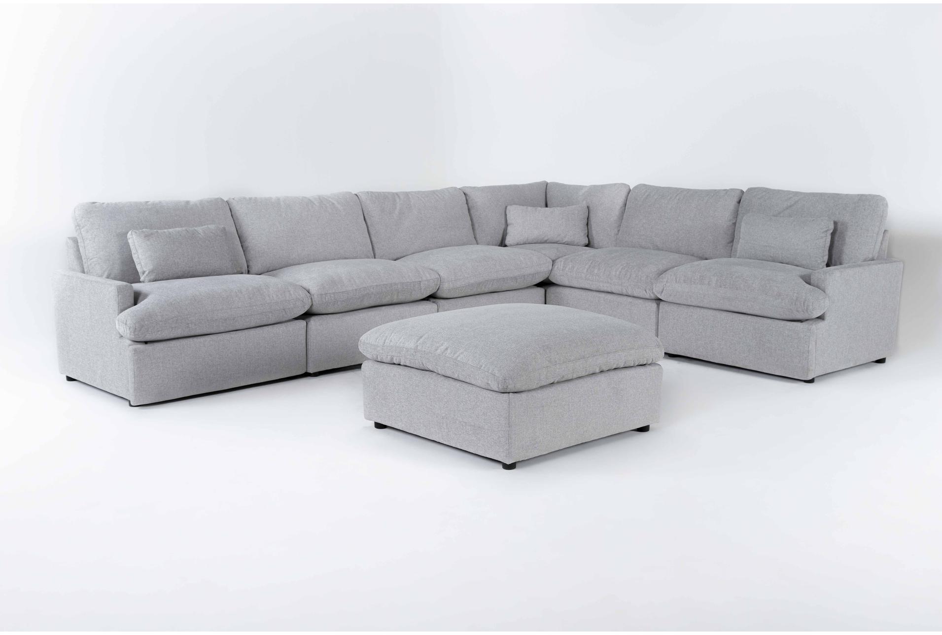 jolene silver grey 158" 6 piece l-shaped modular sectional with ottoman 1 jolene silver grey 158" 6 piece l-shaped modular sectional with ottoman