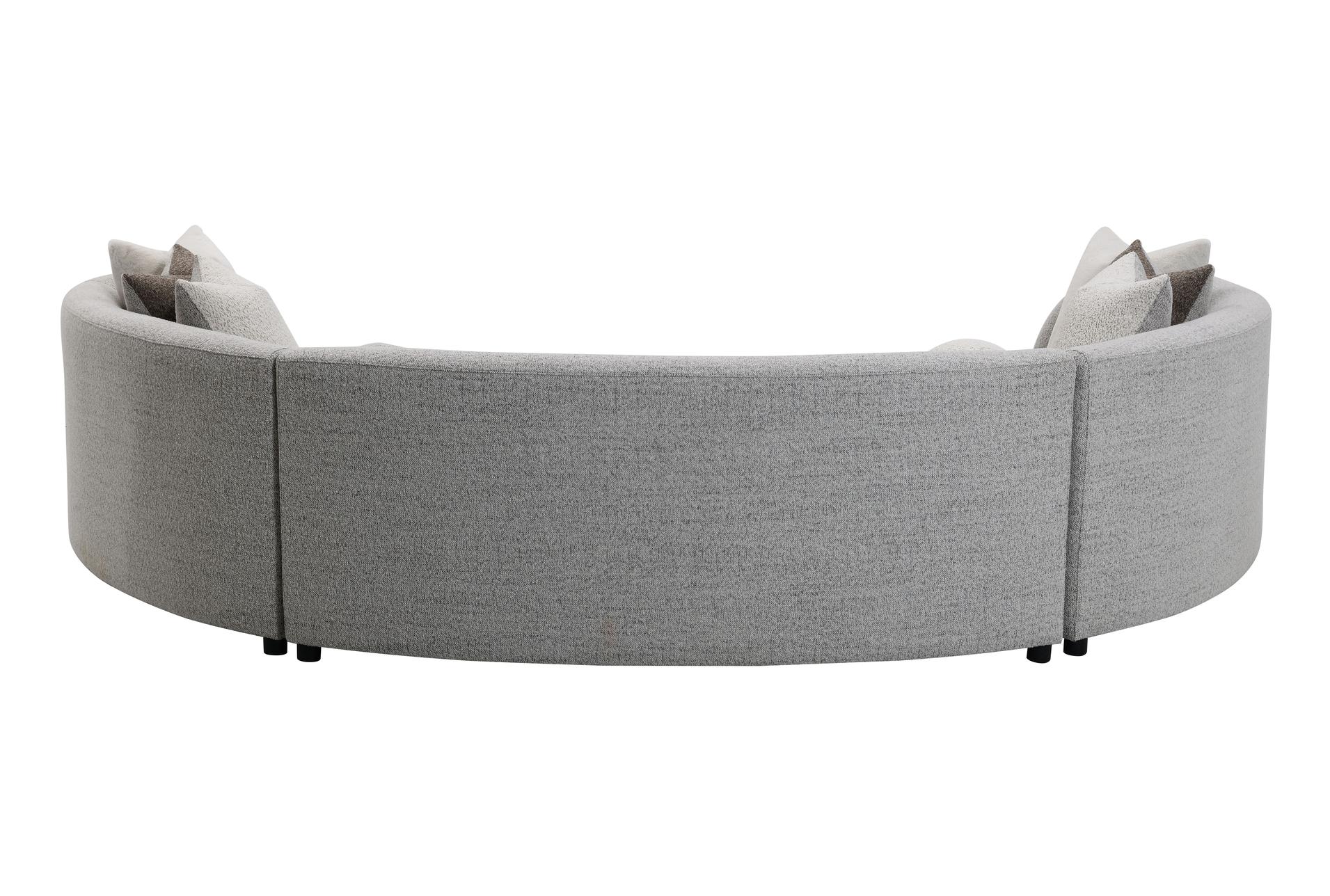 ivria grey boucle 215" curved sectional | fabric 8 ivria grey boucle 215" curved sectional | fabric
