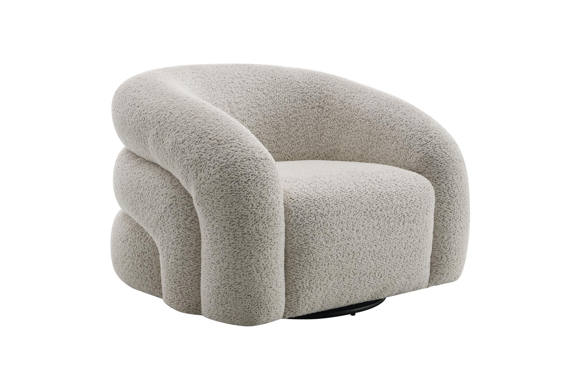 irma grey boucle fabric wood swivel arm chair | with arms | curved 8 irma grey boucle fabric wood swivel arm chair | with arms | curved