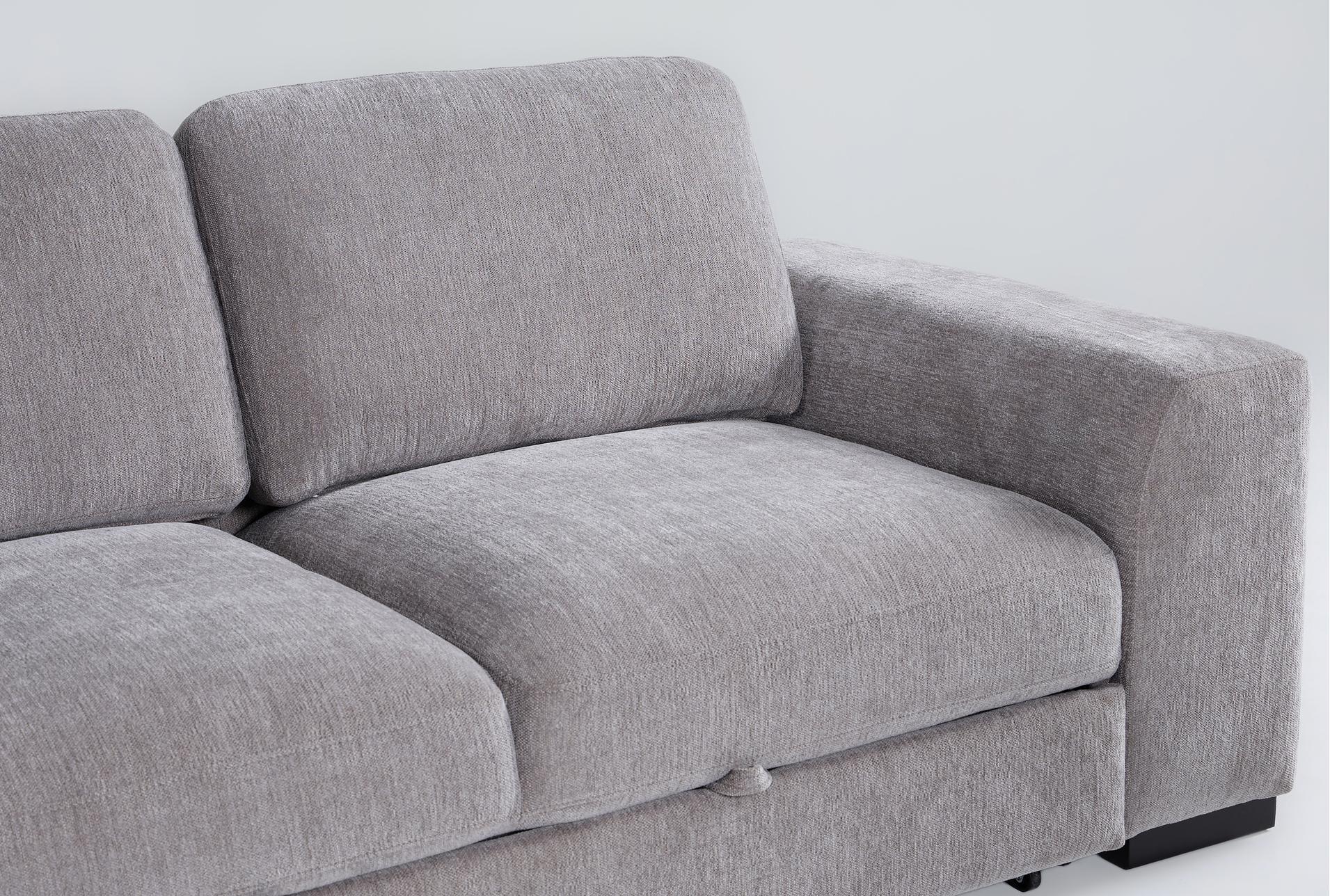 kaden grey fabric 147" 4 piece u-shaped convertible futon sleeper sectional with left arm facing storage chaise with storage 19 kaden grey fabric 147" 4 piece u-shaped convertible futon sleeper sectional with left arm facing storage chaise with storage