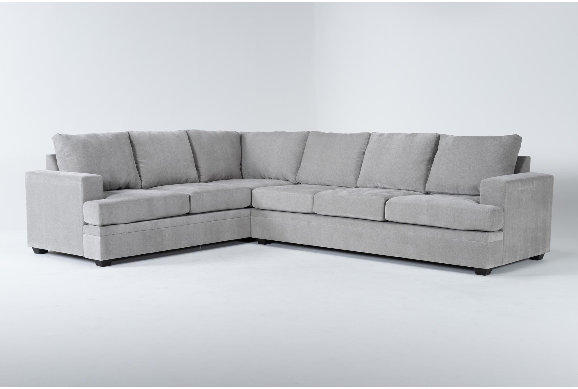 bonaterra dove grey fabric 127" 2 piece l-shaped sectional with right arm facing sofa | track arms | loose reversible back 1 bonaterra dove grey fabric 127" 2 piece l-shaped sectional with right arm facing sofa | track arms | loose reversible back