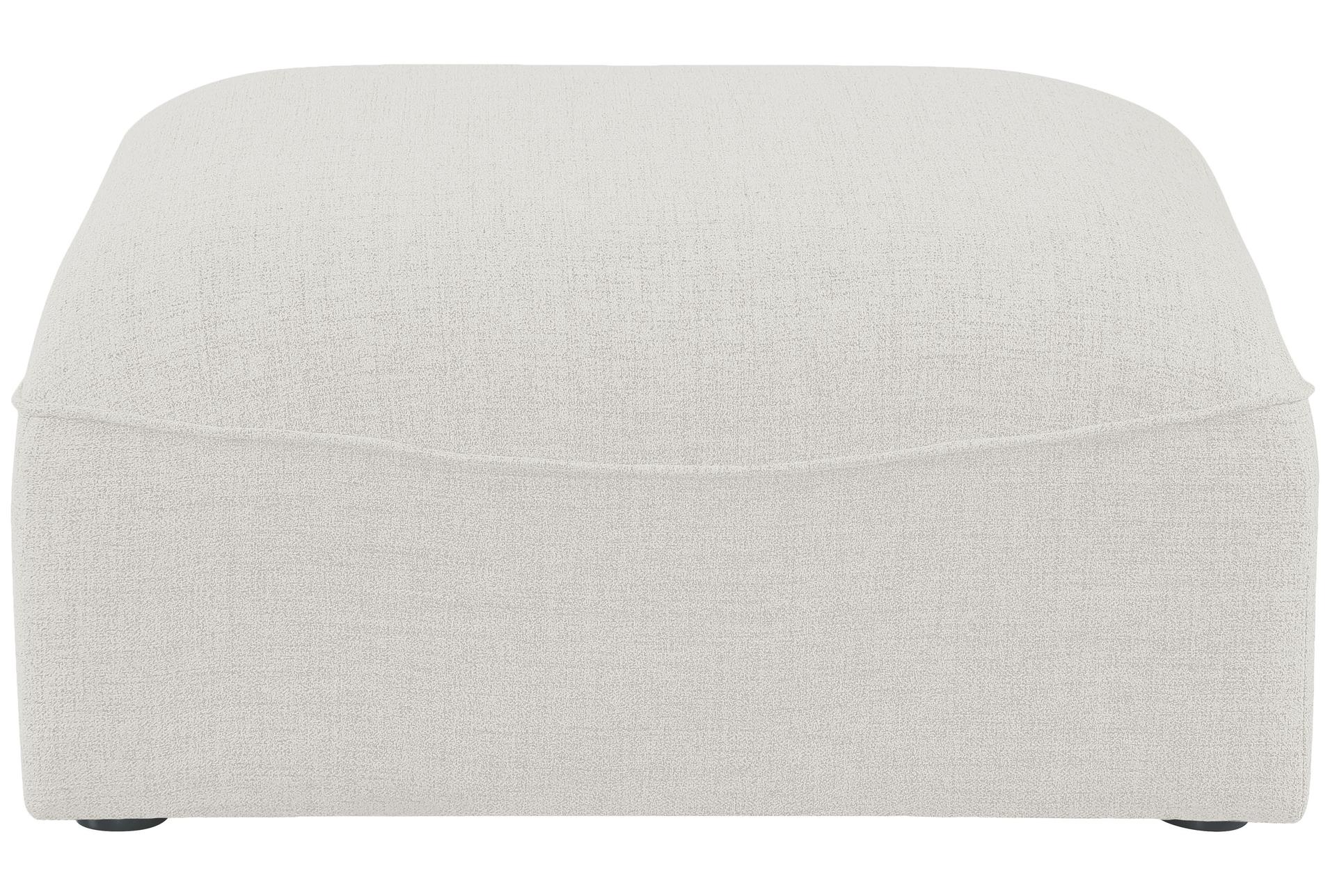 miramar cream white durable linen textured fabric upholstered modular ottoman | square 8 miramar cream white durable linen textured fabric upholstered modular ottoman | square