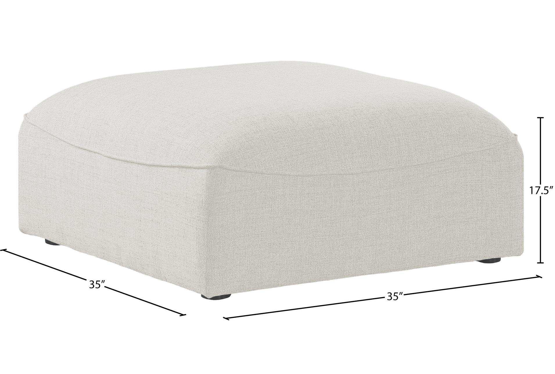 miramar cream white durable linen textured fabric upholstered modular ottoman | square 10 miramar cream white durable linen textured fabric upholstered modular ottoman | square