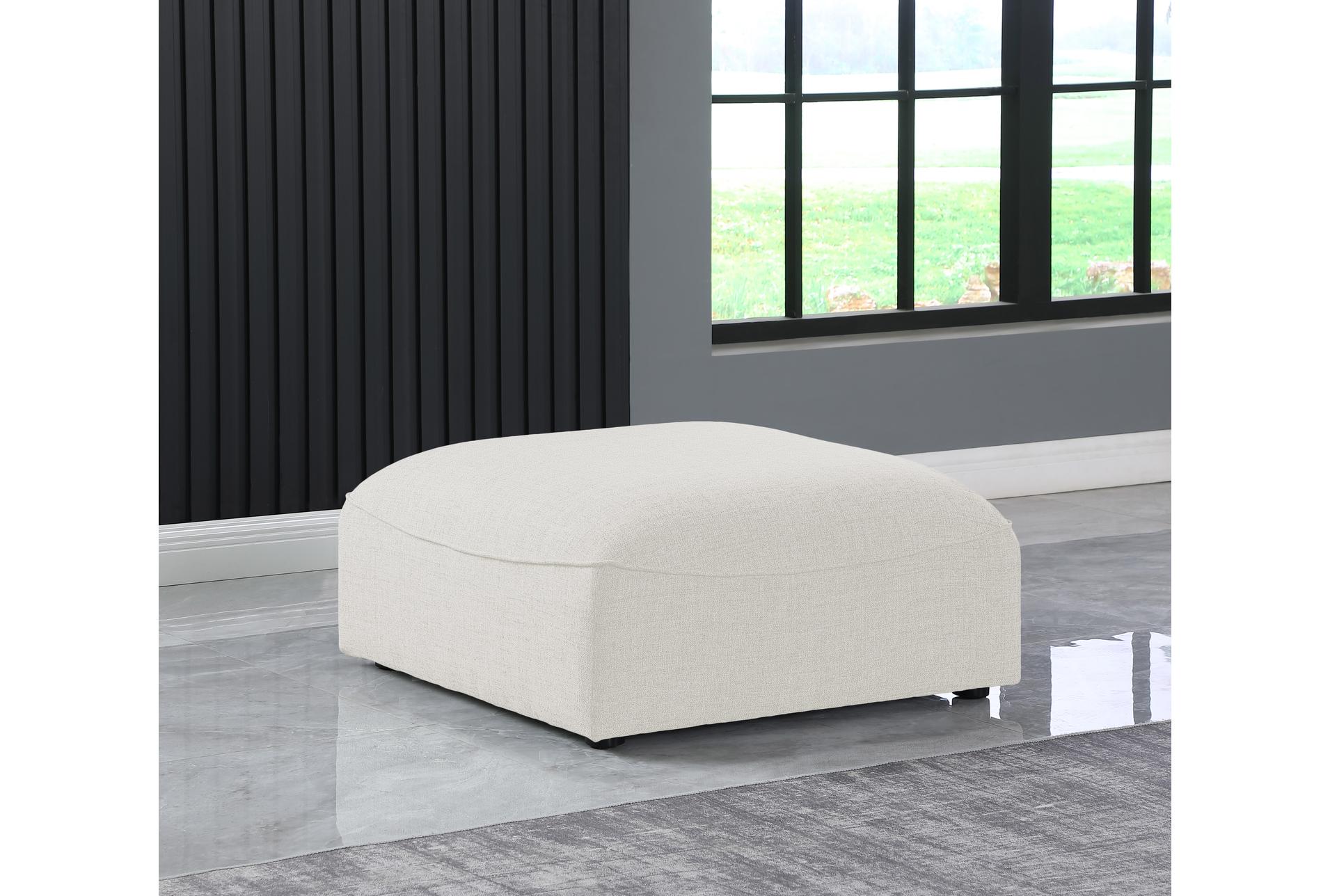 miramar cream white durable linen textured fabric upholstered modular ottoman | square 12 miramar cream white durable linen textured fabric upholstered modular ottoman | square