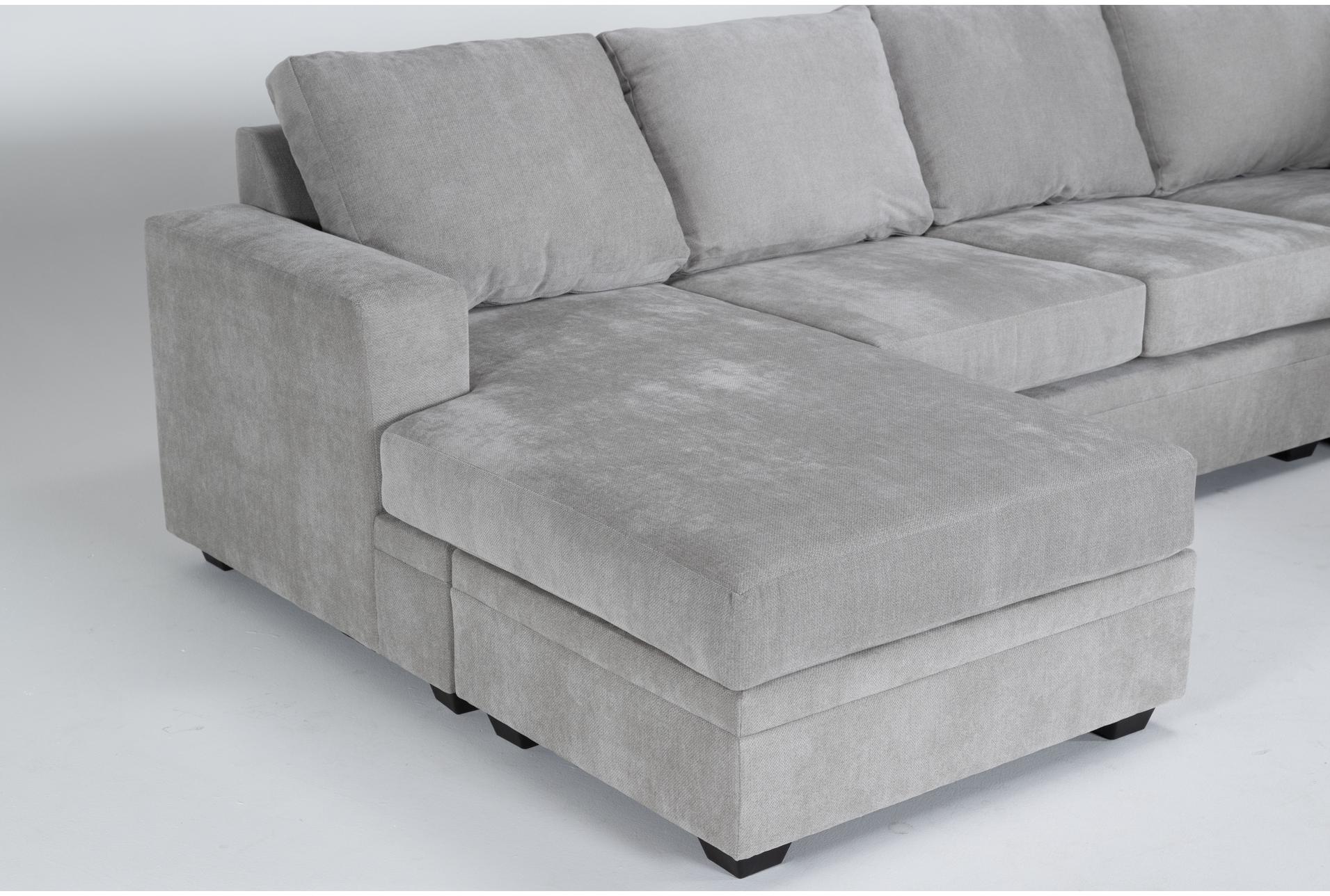 bonaterra dove grey fabric 127" 2 piece u-shaped sectional with left arm facing sofa chaise | track arms 7 bonaterra dove grey fabric 127" 2 piece u-shaped sectional with left arm facing sofa chaise | track arms