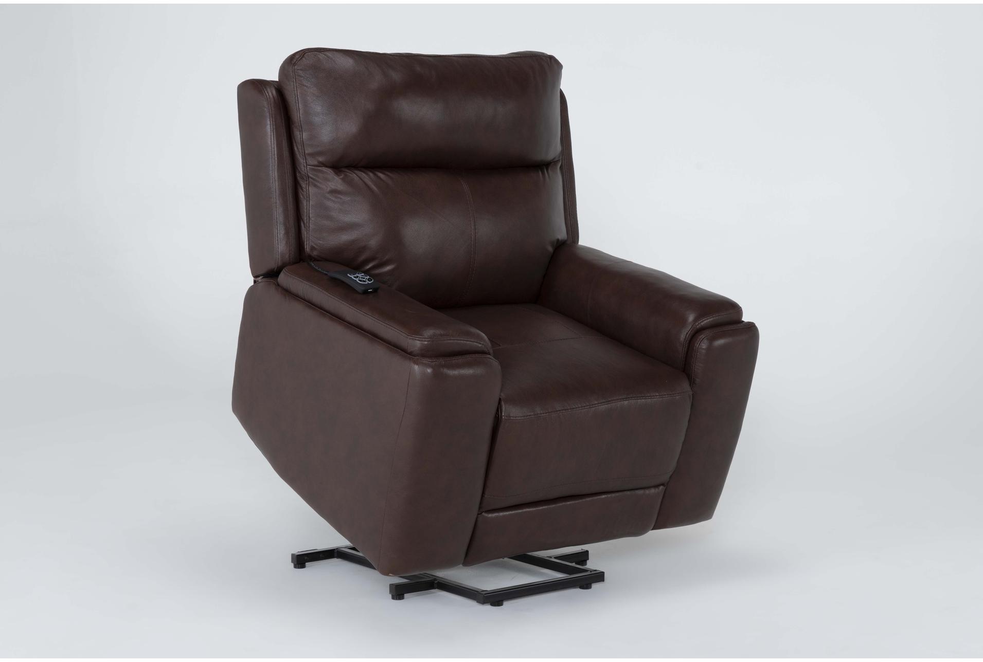 buckley cognac brown leather oversized power dual motor lift recliner with power headrest & usb | wallaway 11 buckley cognac brown leather oversized power dual motor lift recliner with power headrest & usb | wallaway