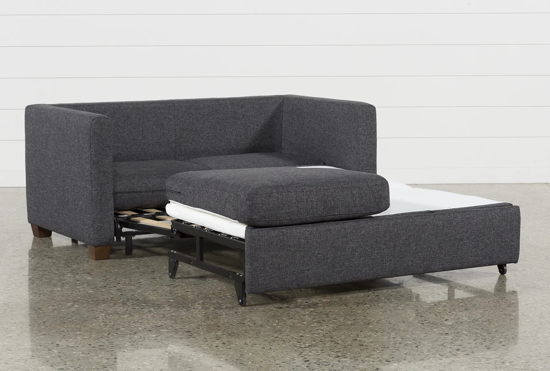 cliff grey fabric 64" full convertible futon foam sleeper loveseat | track arms 10 cliff grey fabric 64" full convertible futon foam sleeper loveseat | track arms