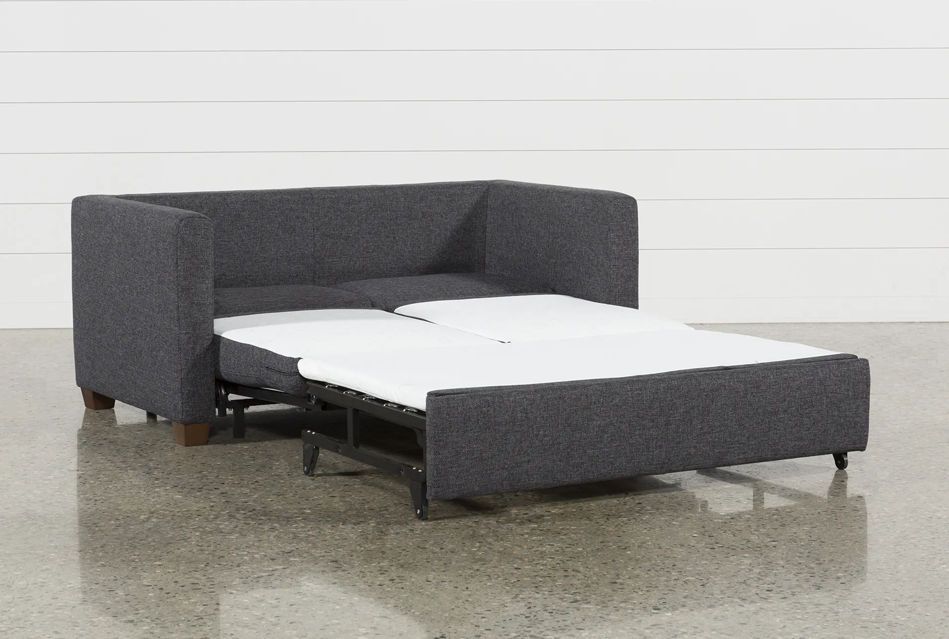 cliff grey fabric 64" full convertible futon foam sleeper loveseat | track arms 11 cliff grey fabric 64" full convertible futon foam sleeper loveseat | track arms