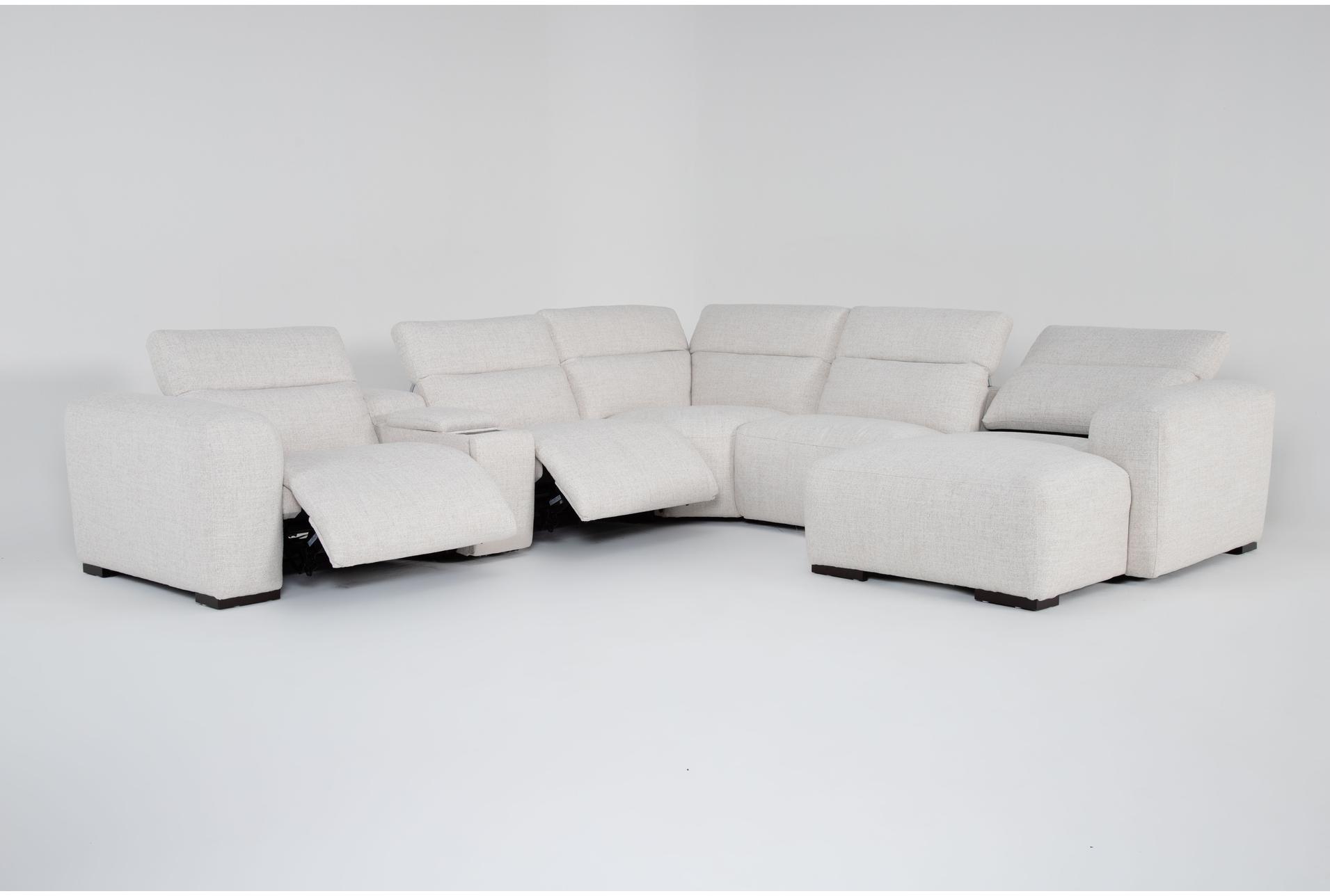 morro bay ii beige 144" 6 piece power reclining u-shaped modular sectional with right arm facing chaise power headrest wireless charging storage pop out cupholders & usb 13 morro bay ii beige 144" 6 piece power reclining u-shaped modular sectional with right arm facing chaise power headrest wireless charging storage pop out cupholders & usb
