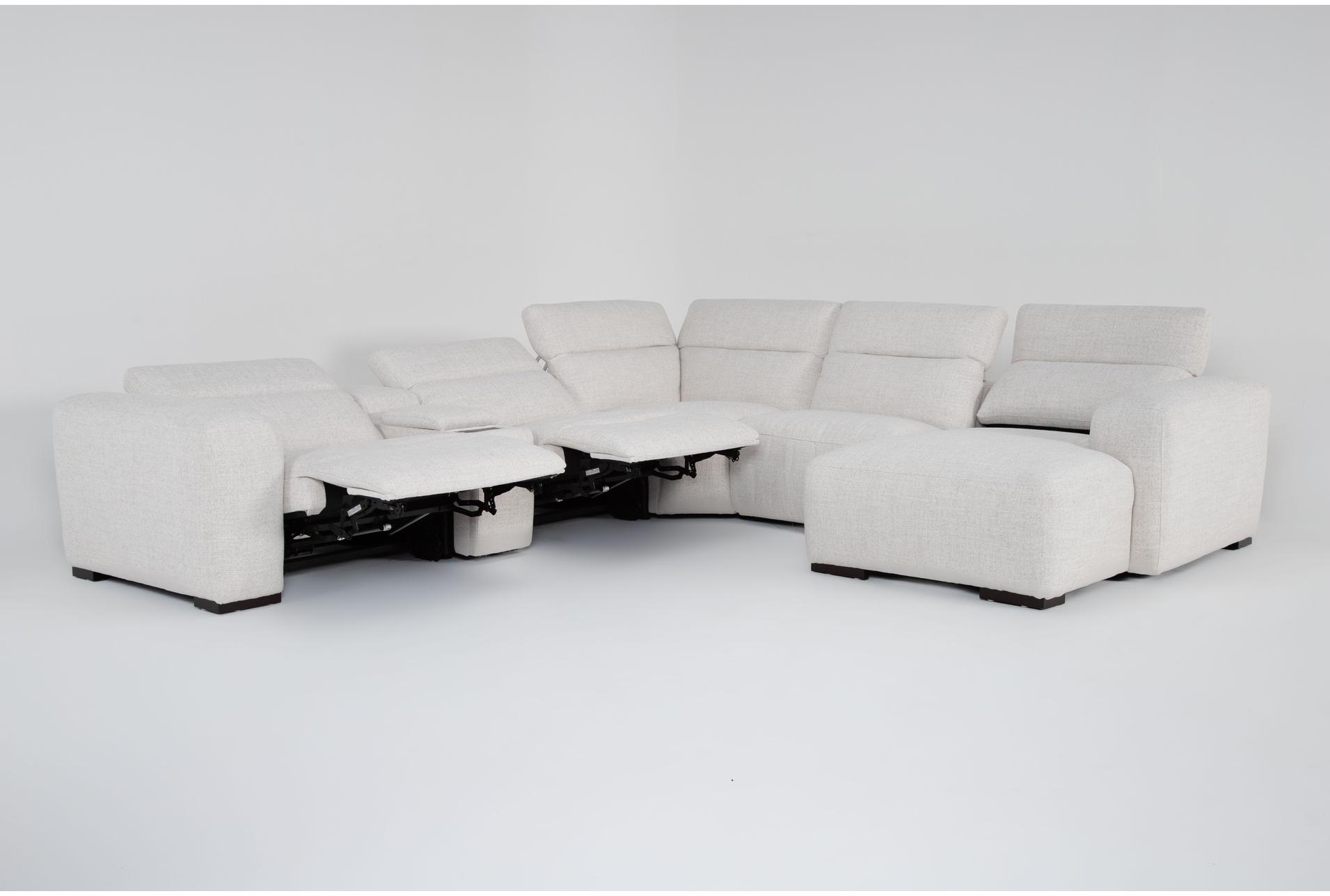 morro bay ii beige 144" 6 piece power reclining u-shaped modular sectional with right arm facing chaise power headrest wireless charging storage pop out cupholders & usb 14 morro bay ii beige 144" 6 piece power reclining u-shaped modular sectional with right arm facing chaise power headrest wireless charging storage pop out cupholders & usb