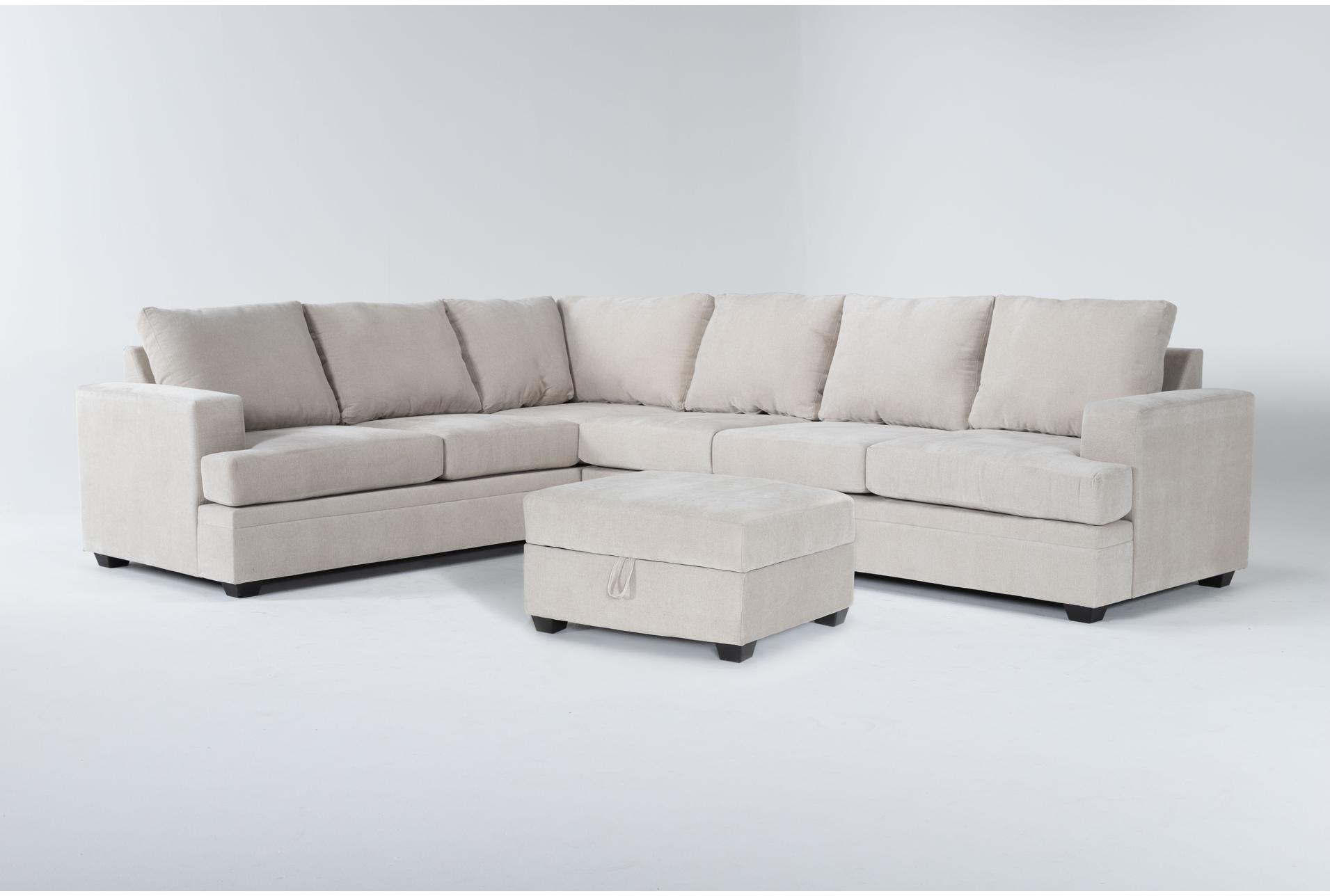 bonaterra sand beige fabric 127" 2 piece l-shaped sectional with right arm facing sofa & storage ottoman 1 bonaterra sand beige fabric 127" 2 piece l-shaped sectional with right arm facing sofa & storage ottoman