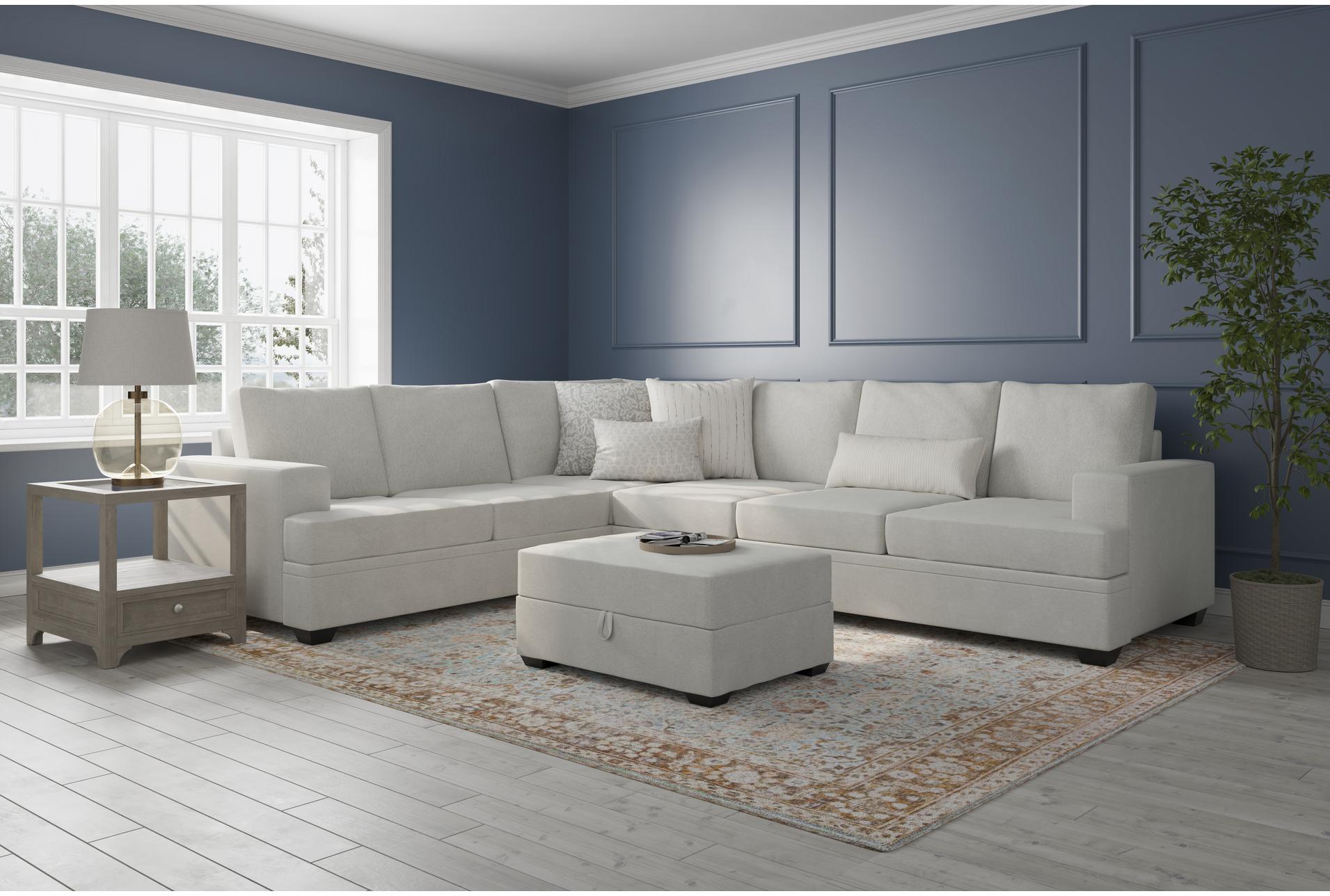 bonaterra sand beige fabric 127" 2 piece l-shaped sectional with right arm facing sofa & storage ottoman 10 bonaterra sand beige fabric 127" 2 piece l-shaped sectional with right arm facing sofa & storage ottoman