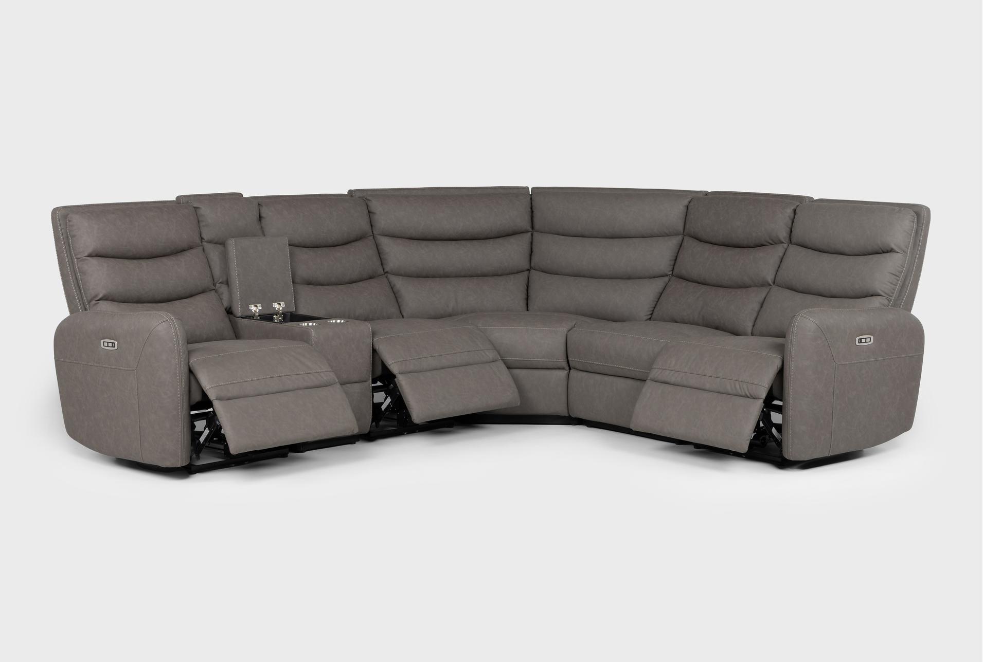 casimir charcoal 6 piece fabric 106" power reclining sectional with console & usb 19 casimir charcoal 6 piece fabric 106" power reclining sectional with console & usb