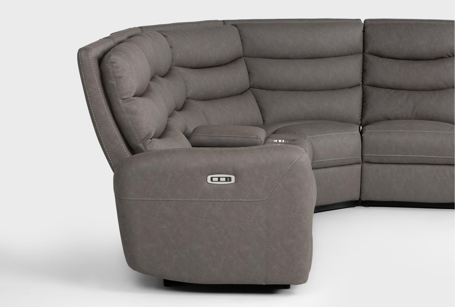 casimir charcoal 6 piece fabric 106" power reclining sectional with console & usb 21 casimir charcoal 6 piece fabric 106" power reclining sectional with console & usb