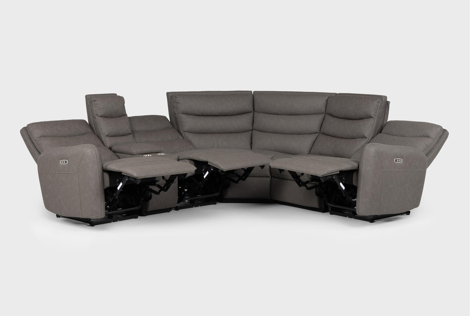 casimir charcoal 6 piece fabric 106" power reclining sectional with console & usb 22 casimir charcoal 6 piece fabric 106" power reclining sectional with console & usb