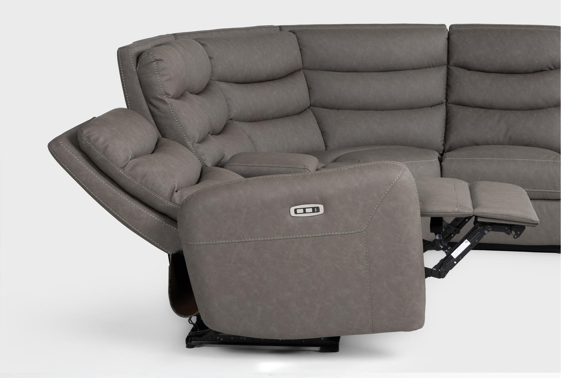 casimir charcoal 6 piece fabric 106" power reclining sectional with console & usb 23 casimir charcoal 6 piece fabric 106" power reclining sectional with console & usb
