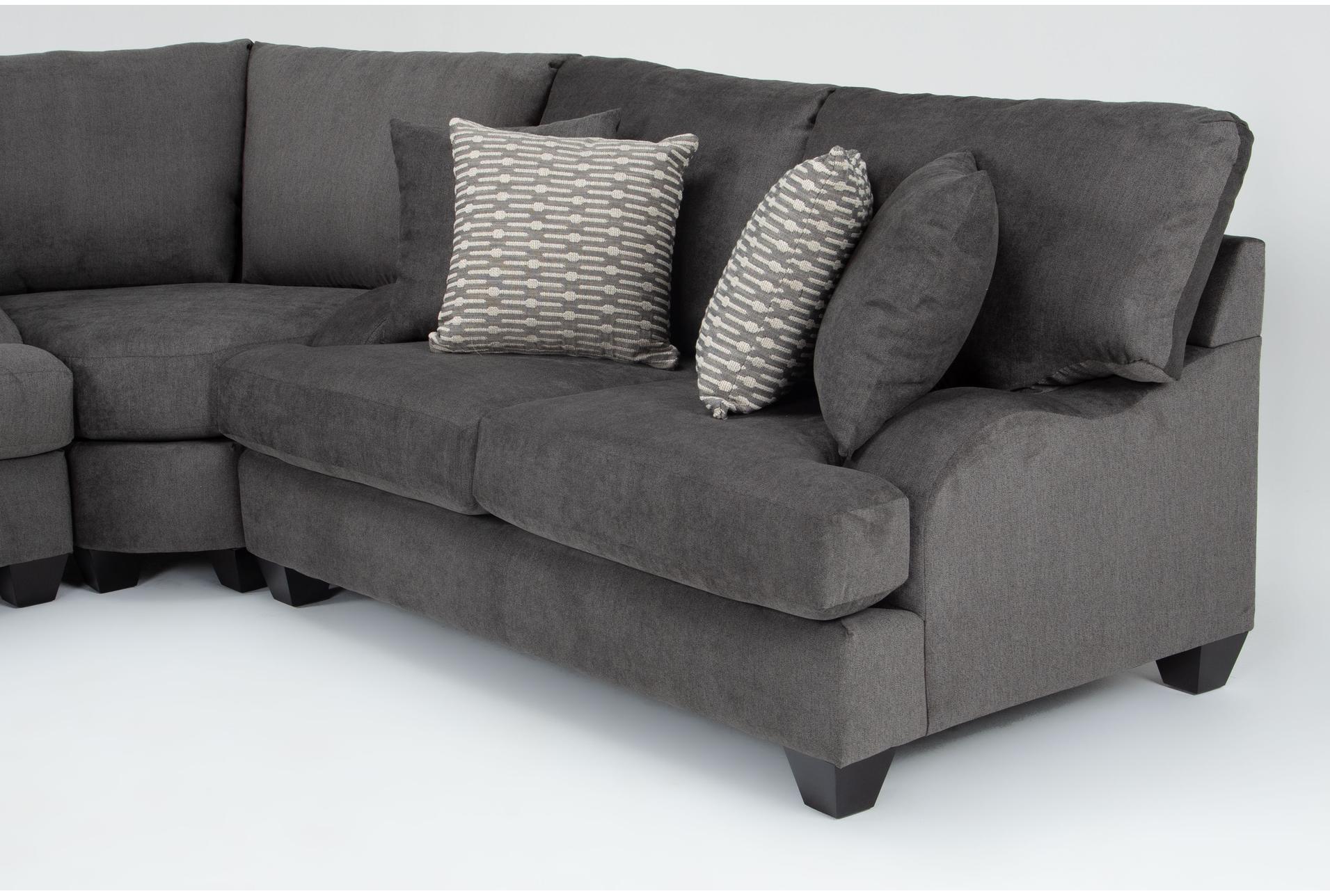 sierra foam charcoal grey 143" fabric 3 piece sectional 10 sierra foam charcoal grey 143" fabric 3 piece sectional