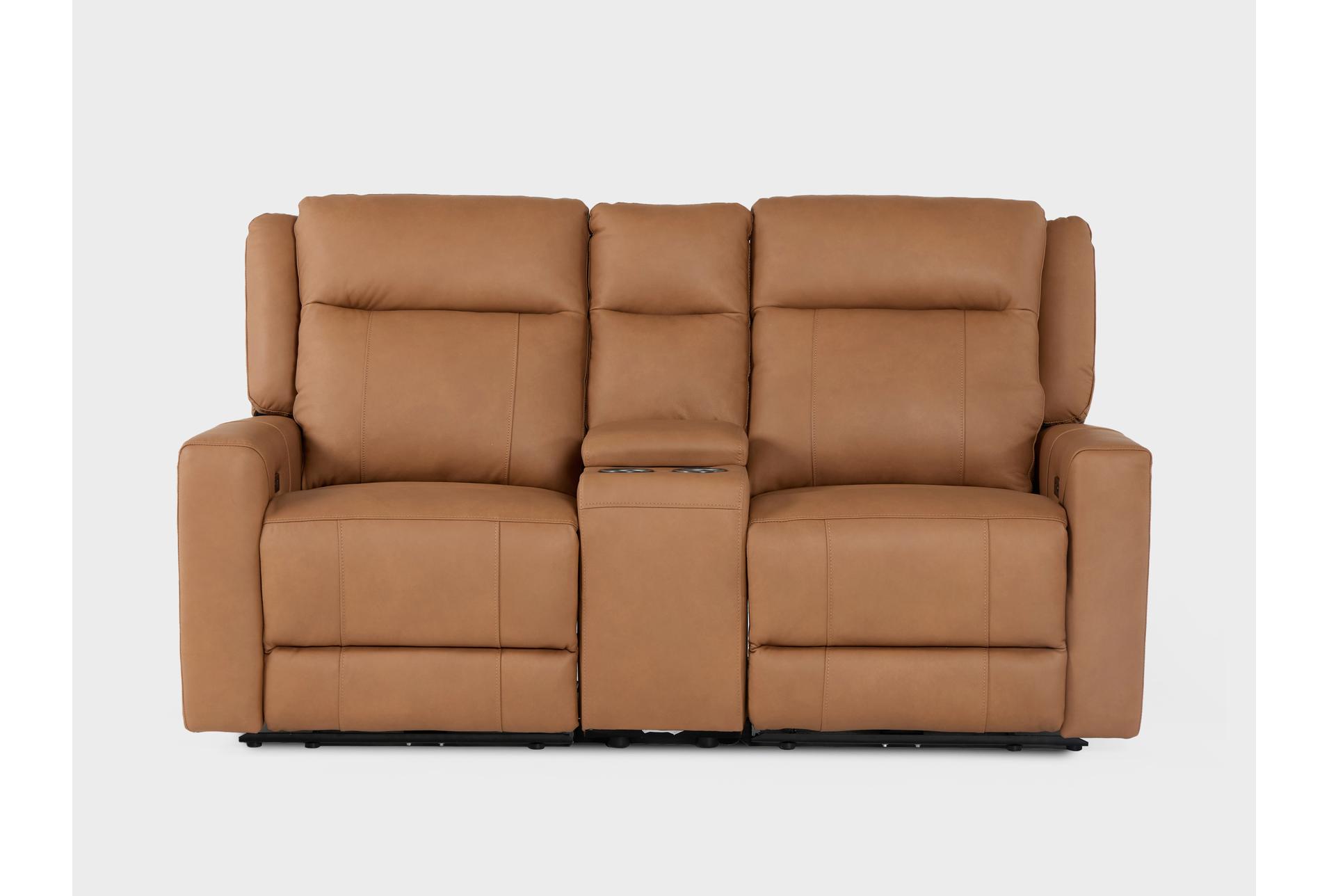 tatiana saddle brown leather 77" 3 piece power reclining modular console loveseat with usb 1 tatiana saddle brown leather 77" 3 piece power reclining modular console loveseat with usb