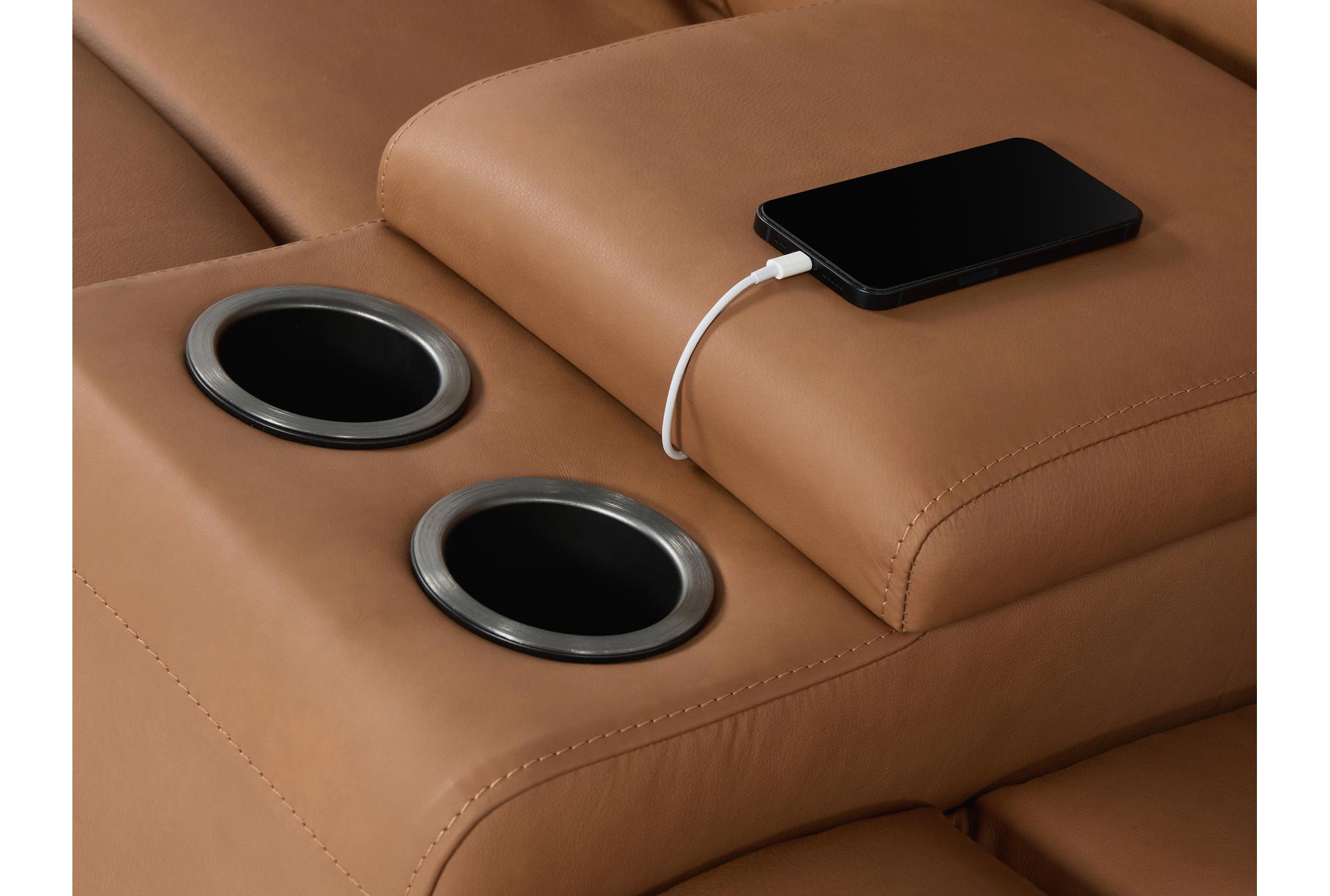 tatiana saddle brown leather 77" 3 piece power reclining modular console loveseat with usb 27 tatiana saddle brown leather 77" 3 piece power reclining modular console loveseat with usb