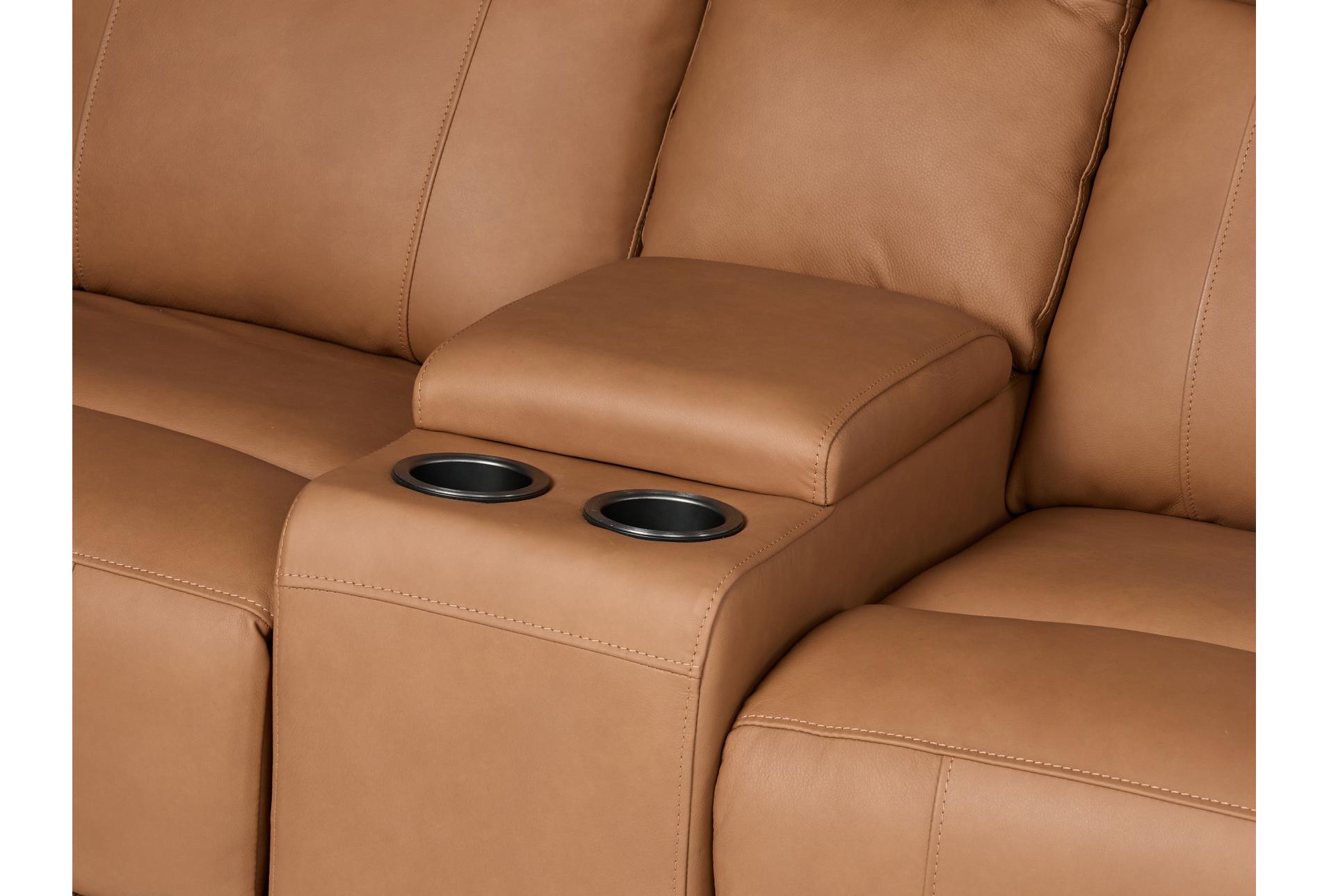 tatiana saddle brown leather 77" 3 piece power reclining modular console loveseat with usb 33 tatiana saddle brown leather 77" 3 piece power reclining modular console loveseat with usb