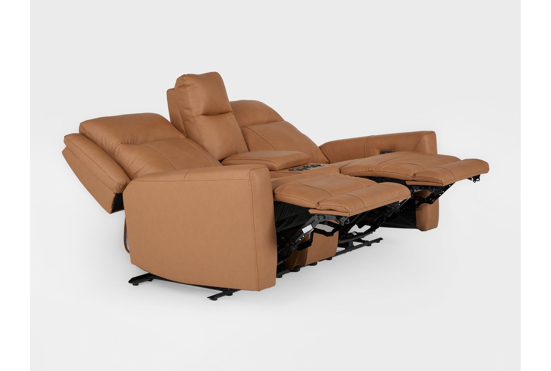 tatiana saddle brown leather 77" 3 piece power reclining modular console loveseat with usb 24 tatiana saddle brown leather 77" 3 piece power reclining modular console loveseat with usb