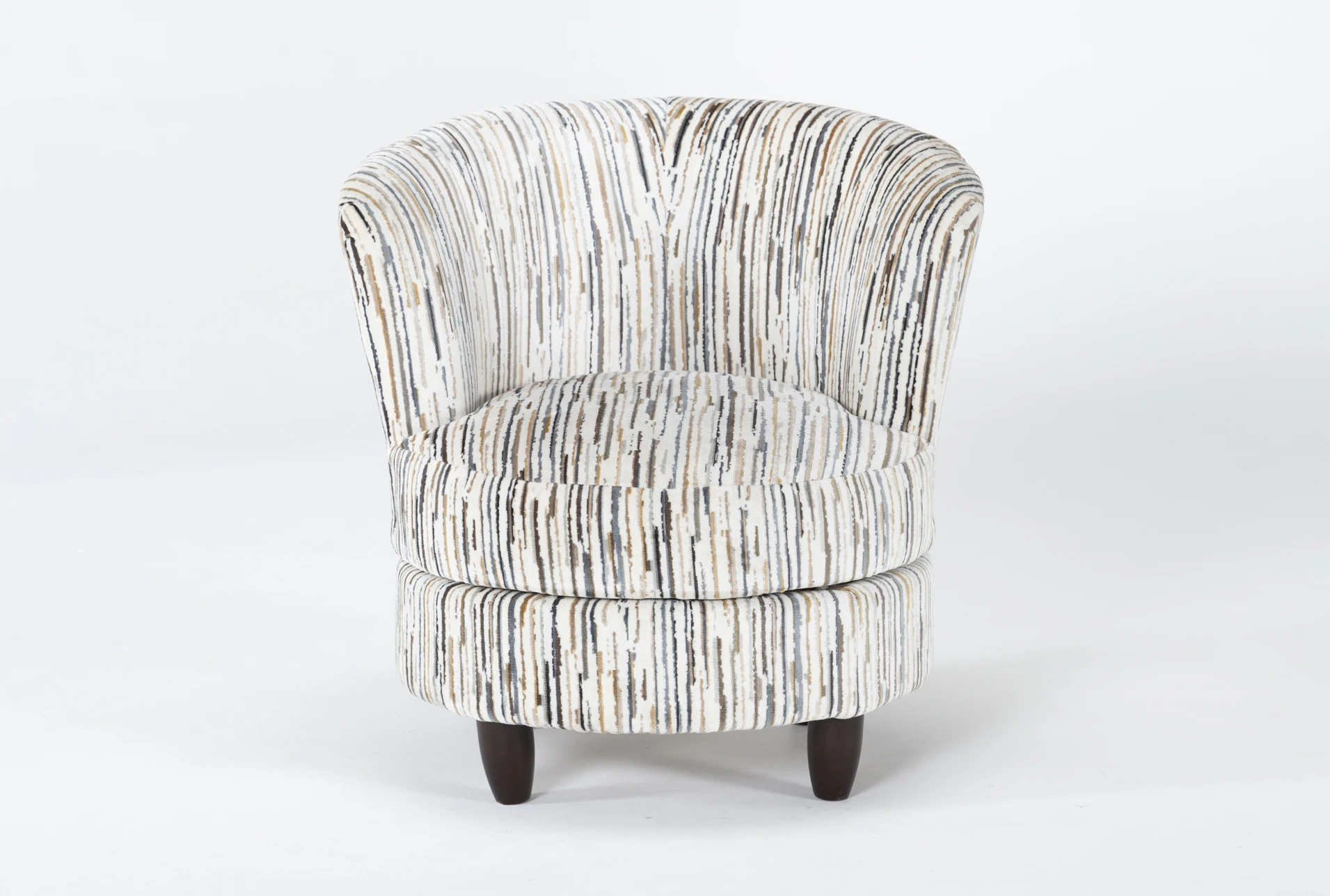 apollo multicolor fabric swivel accent arm chair with espresso finish | made in the usa | slipper | armless | armchair | lounge