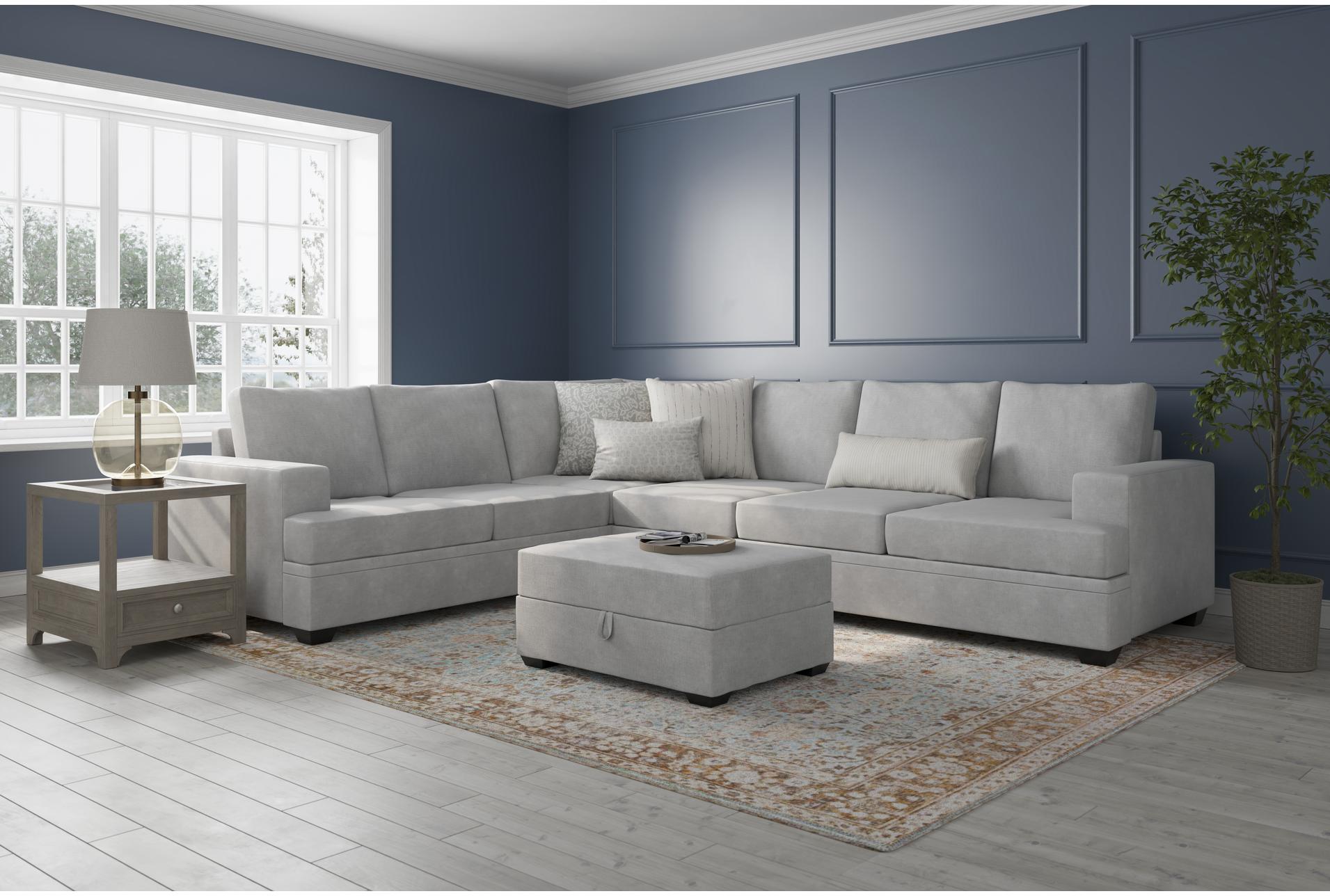 bonaterra dove grey fabric 127" 2 piece l-shaped sectional with right arm facing queen memory foam sleeper sofa bed | track arms 18 bonaterra dove grey fabric 127" 2 piece l-shaped sectional with right arm facing queen memory foam sleeper sofa bed | track arms