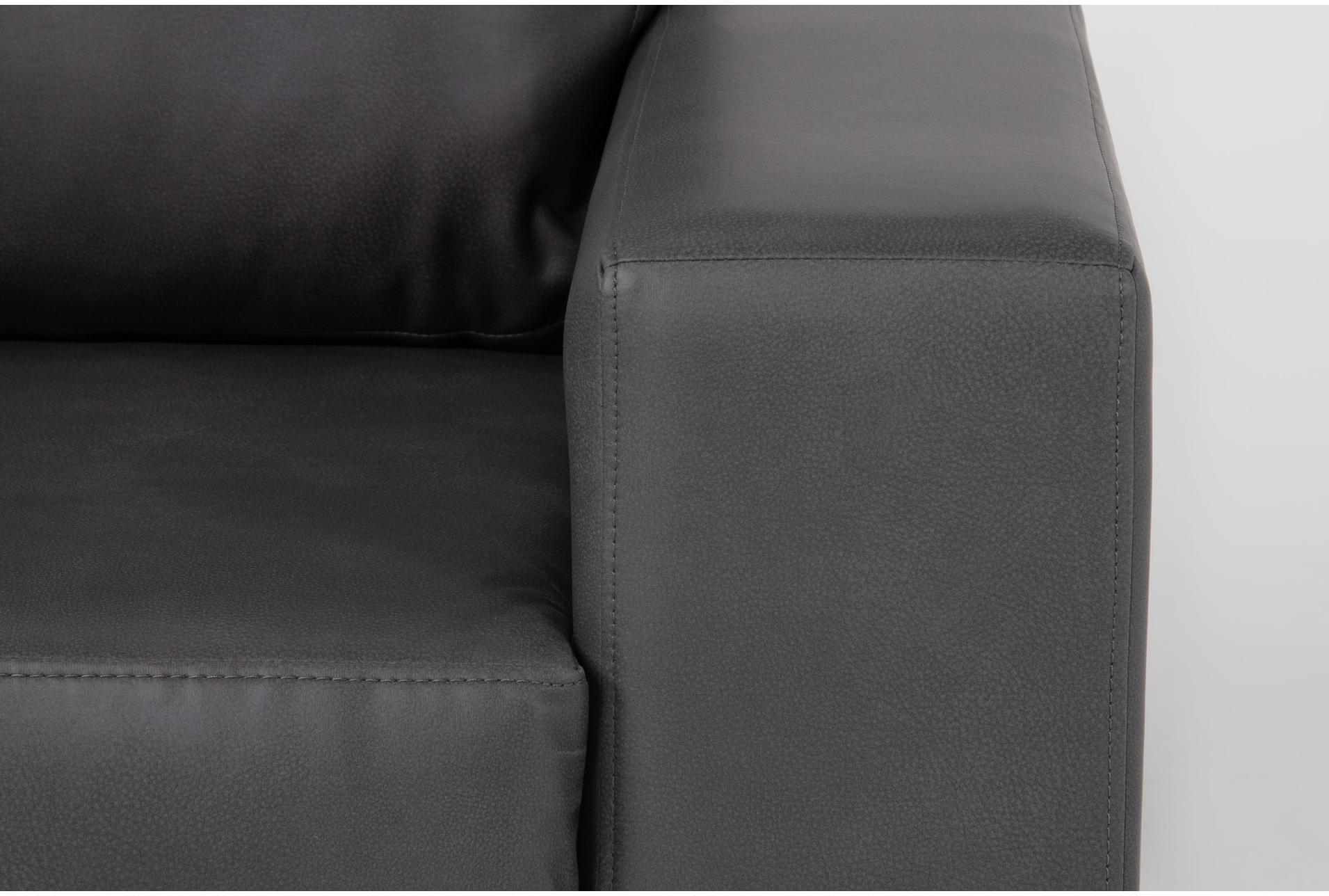 sebastian slate grey faux leather 111" 2 piece convertible sectional with left arm facing storage chaise | fabric | sleeper 16 sebastian slate grey faux leather 111" 2 piece convertible sectional with left arm facing storage chaise | fabric | sleeper