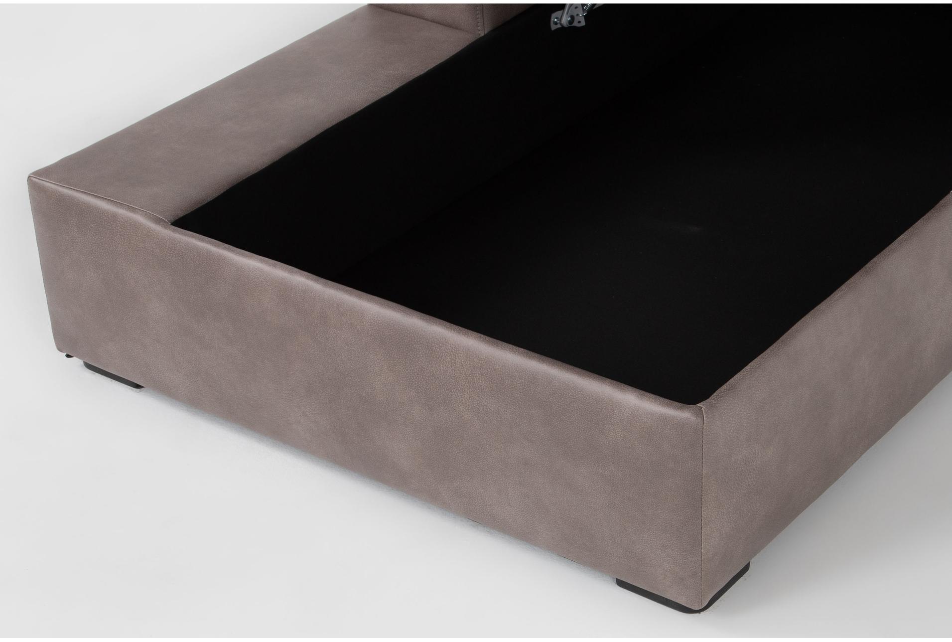 sebastian taupe brown faux leather 111" 2 piece convertible sectional with right arm facing storage chaise | fabric 11 sebastian taupe brown faux leather 111" 2 piece convertible sectional with right arm facing storage chaise | fabric