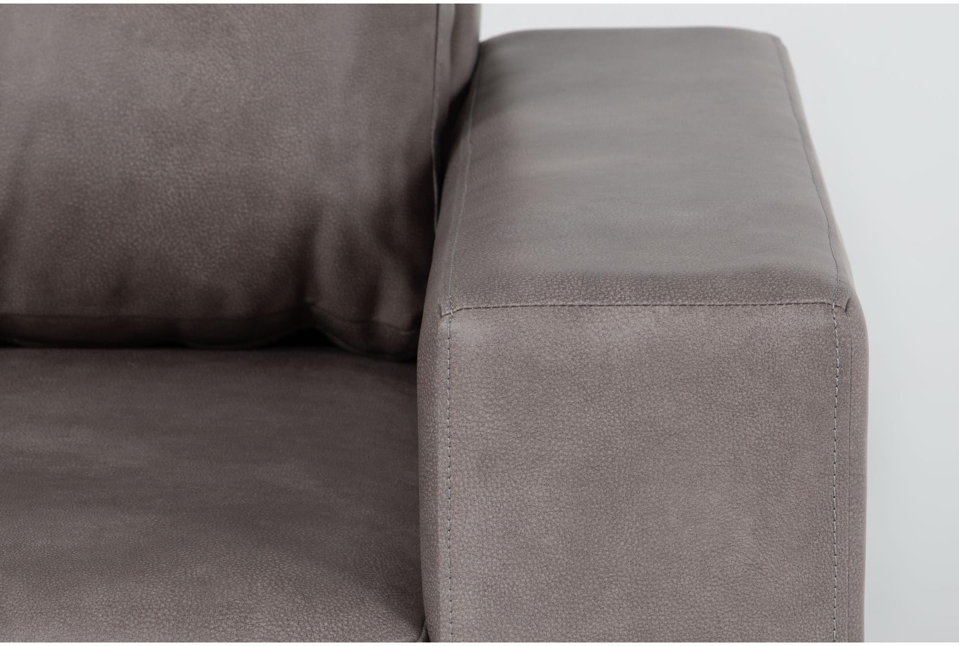 sebastian taupe brown faux leather 111" 2 piece convertible sectional with right arm facing storage chaise | fabric 16 sebastian taupe brown faux leather 111" 2 piece convertible sectional with right arm facing storage chaise | fabric