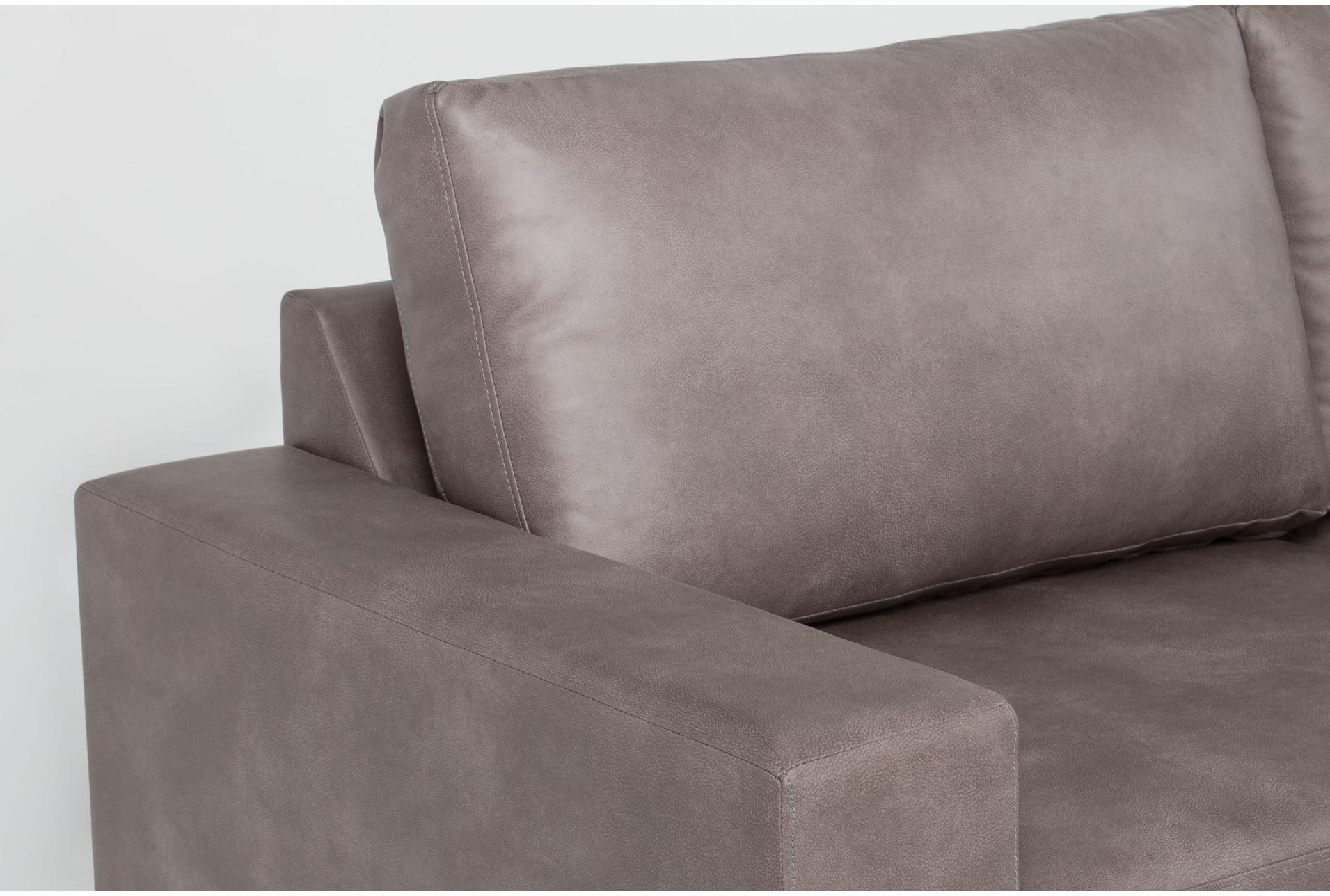 sebastian taupe brown faux leather 111" 2 piece convertible sectional with right arm facing storage chaise | fabric 17 sebastian taupe brown faux leather 111" 2 piece convertible sectional with right arm facing storage chaise | fabric