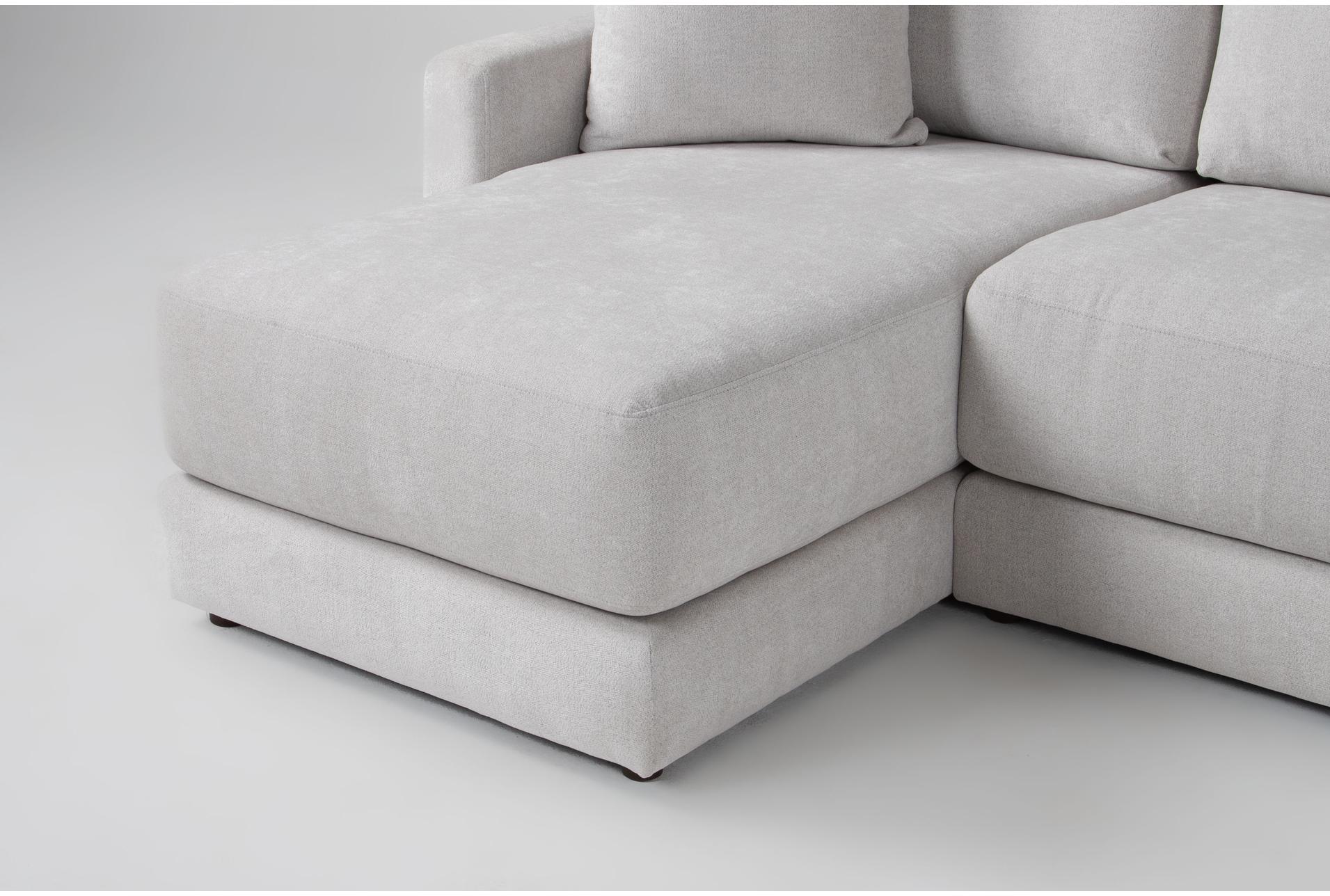 alicia greige grey chenille 138" 3 piece sectional with left arm facing chaise | reversible | fabric 11 alicia greige grey chenille 138" 3 piece sectional with left arm facing chaise | reversible | fabric